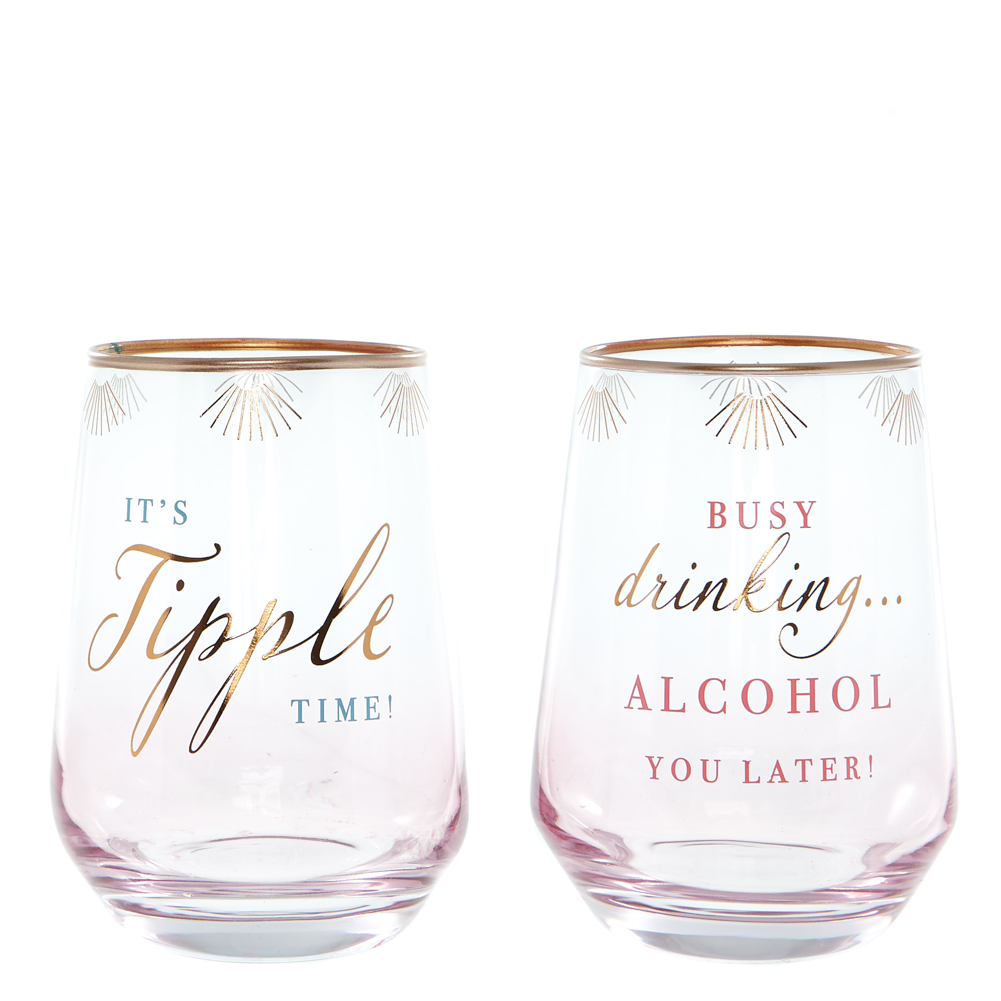 It's Tipple Time Alcohol Tumblers - Set of 2