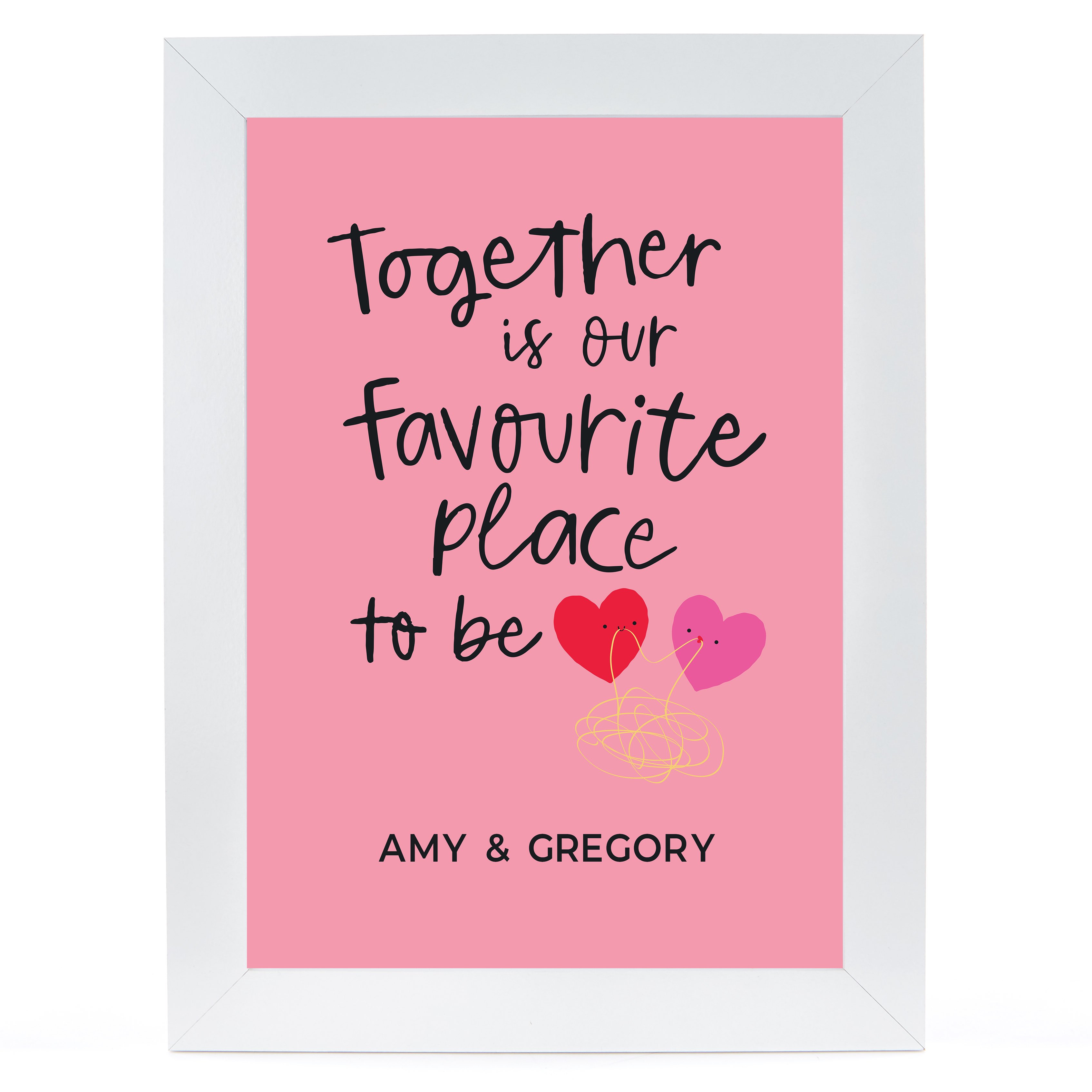 Personalised Valentine's Day Print - Together Is My Favourite Place To Be