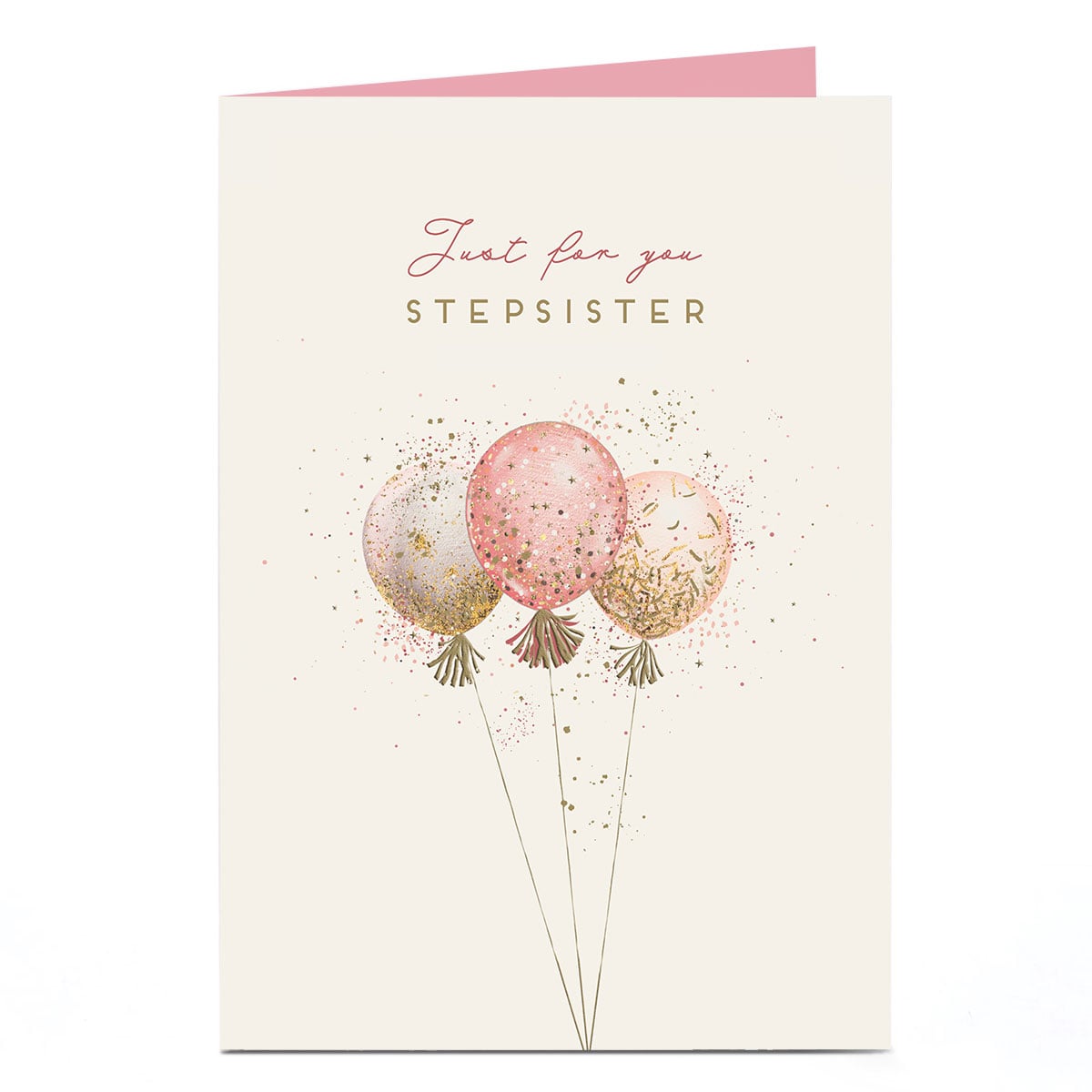 Birthday Card - Sparkle Confetti Balloons, Stepsister