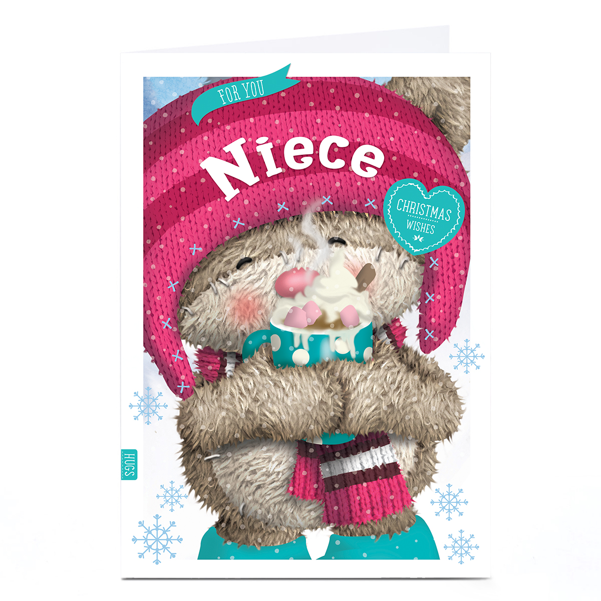 Personalised Christmas Card - HUGS - Niece