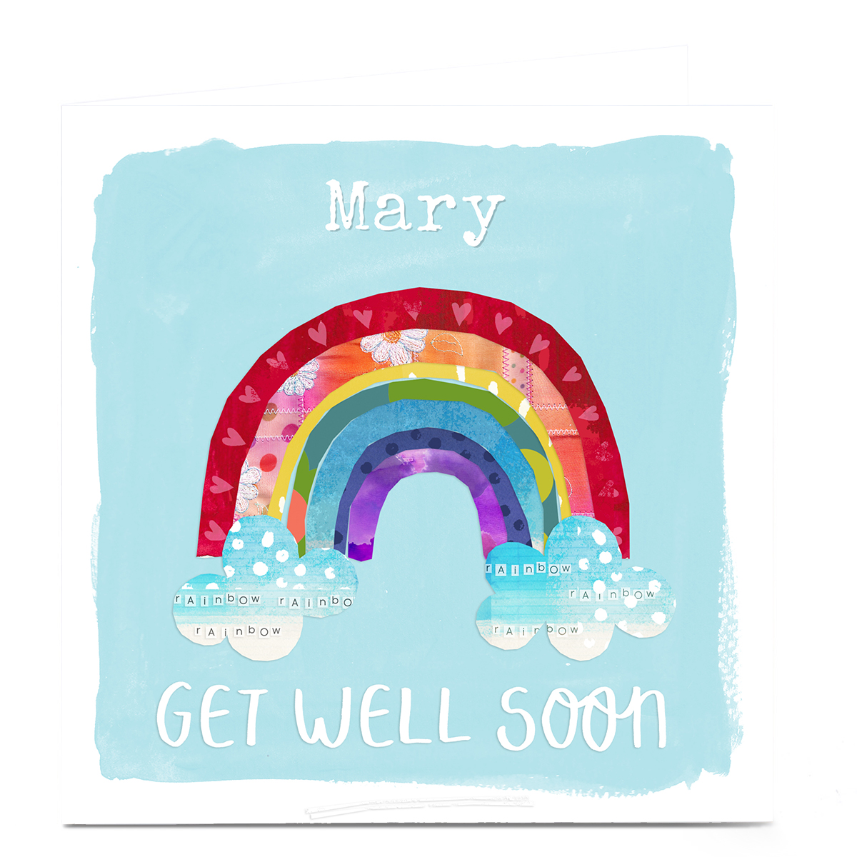 Personalised Kerry Spurling Get Well Soon Card - Rainbow 