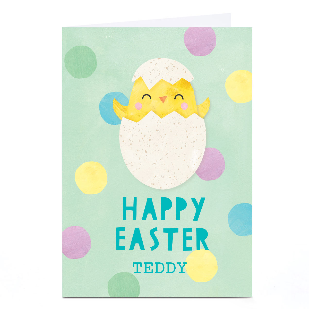 Personalised Lemon & Sugar Easter Card - Chick in Egg