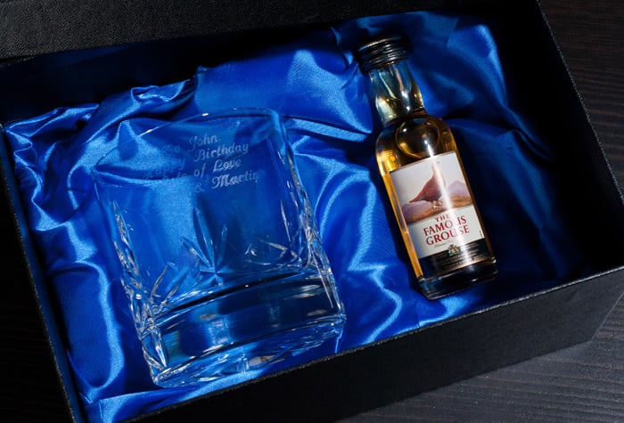 Engraved Crystal Tumbler And Whisky Set