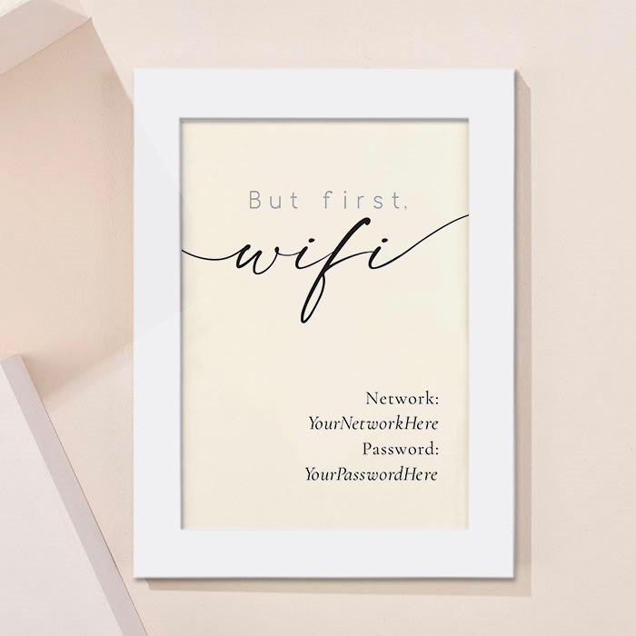 Personalised But First, Wifi Framed Print
