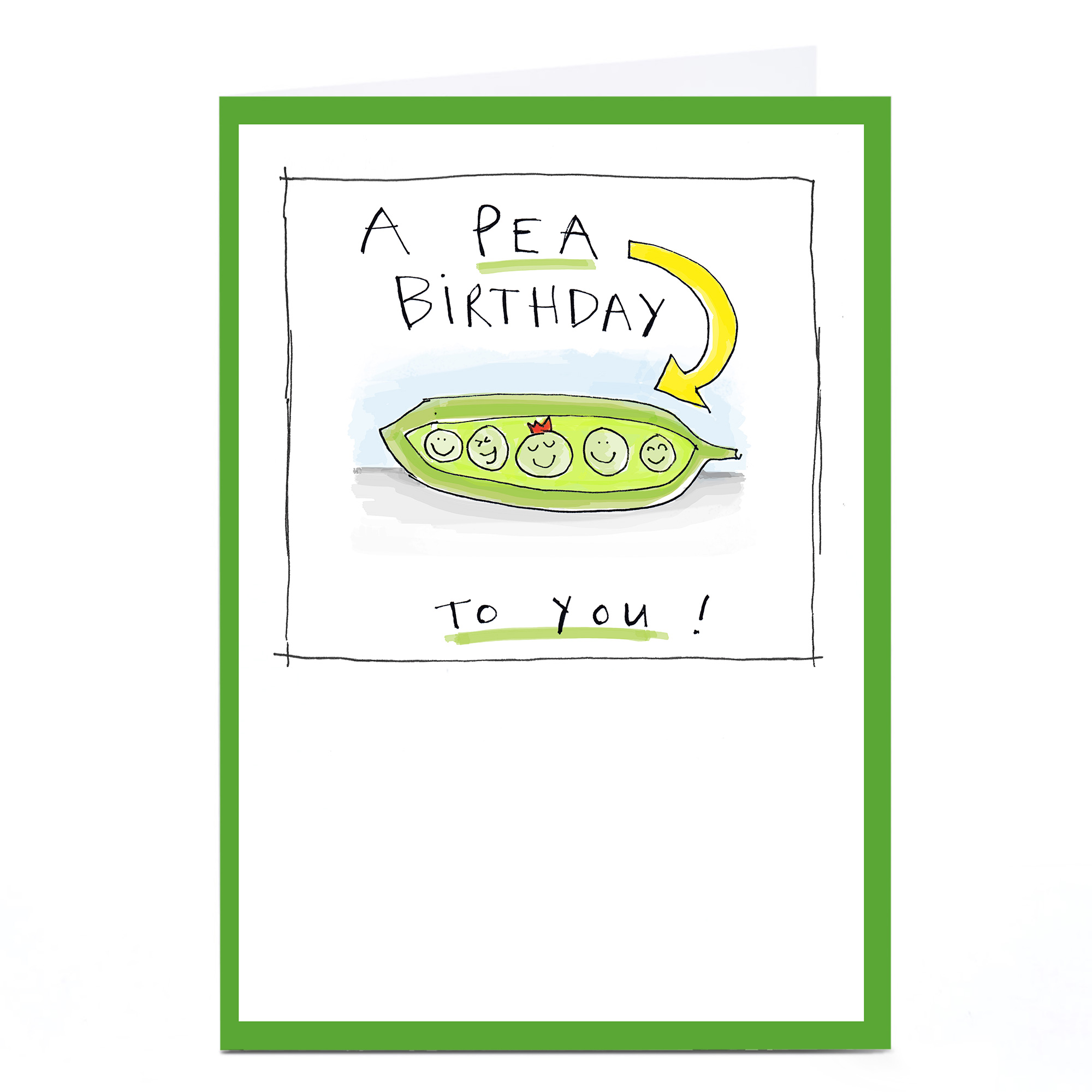Personalised Vicar Of Scribbly Card - A Pea Birthday!