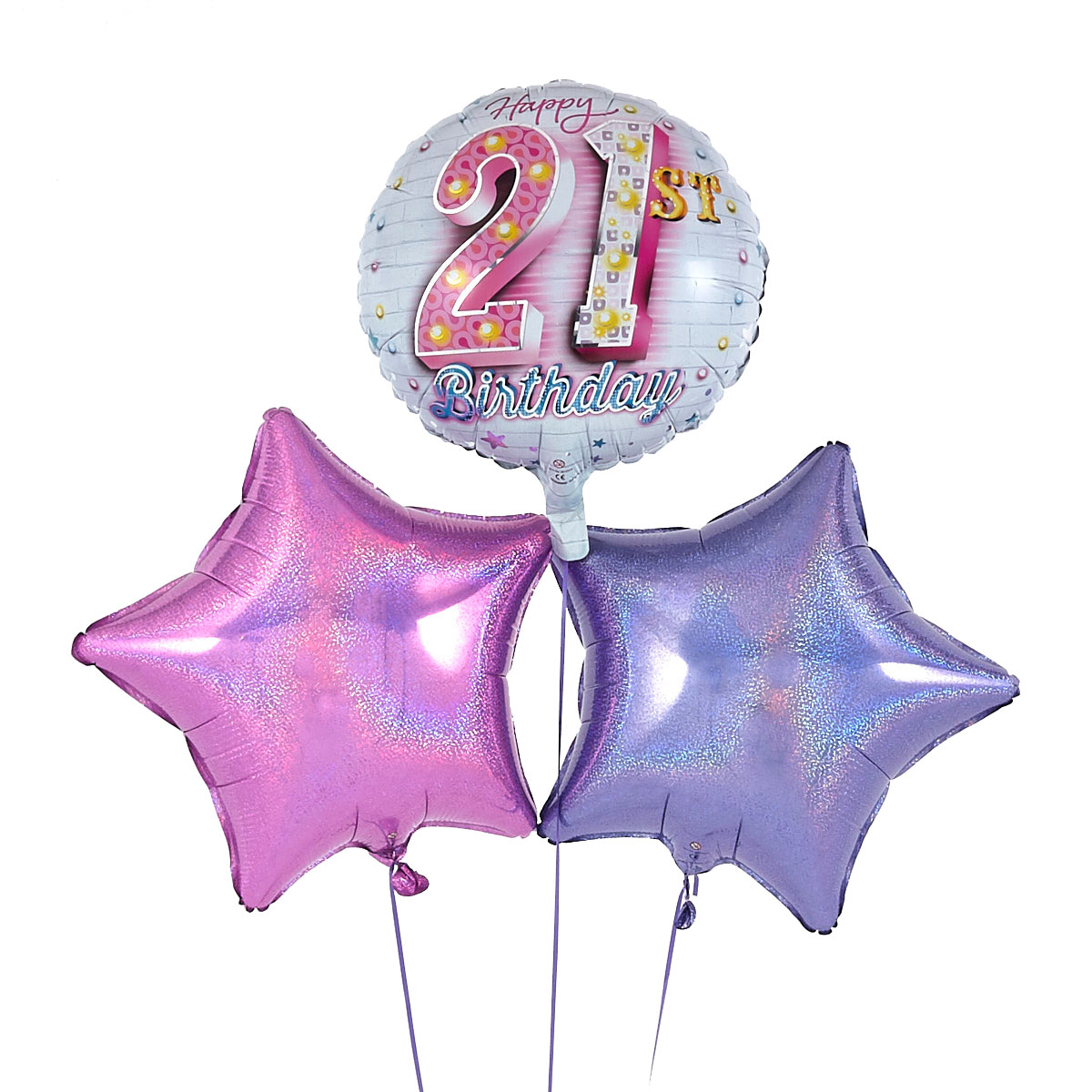 21st Birthday Pink Balloon Bouquet - DELIVERED INFLATED!