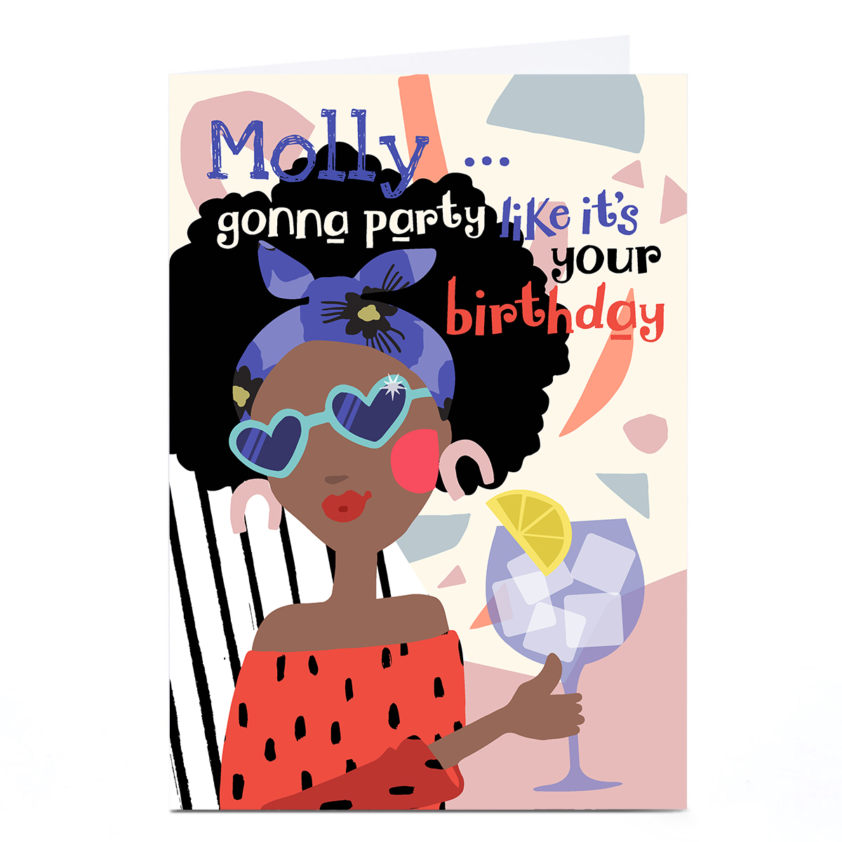 Personalised Bev Hopwood Birthday Card - Gonna Party