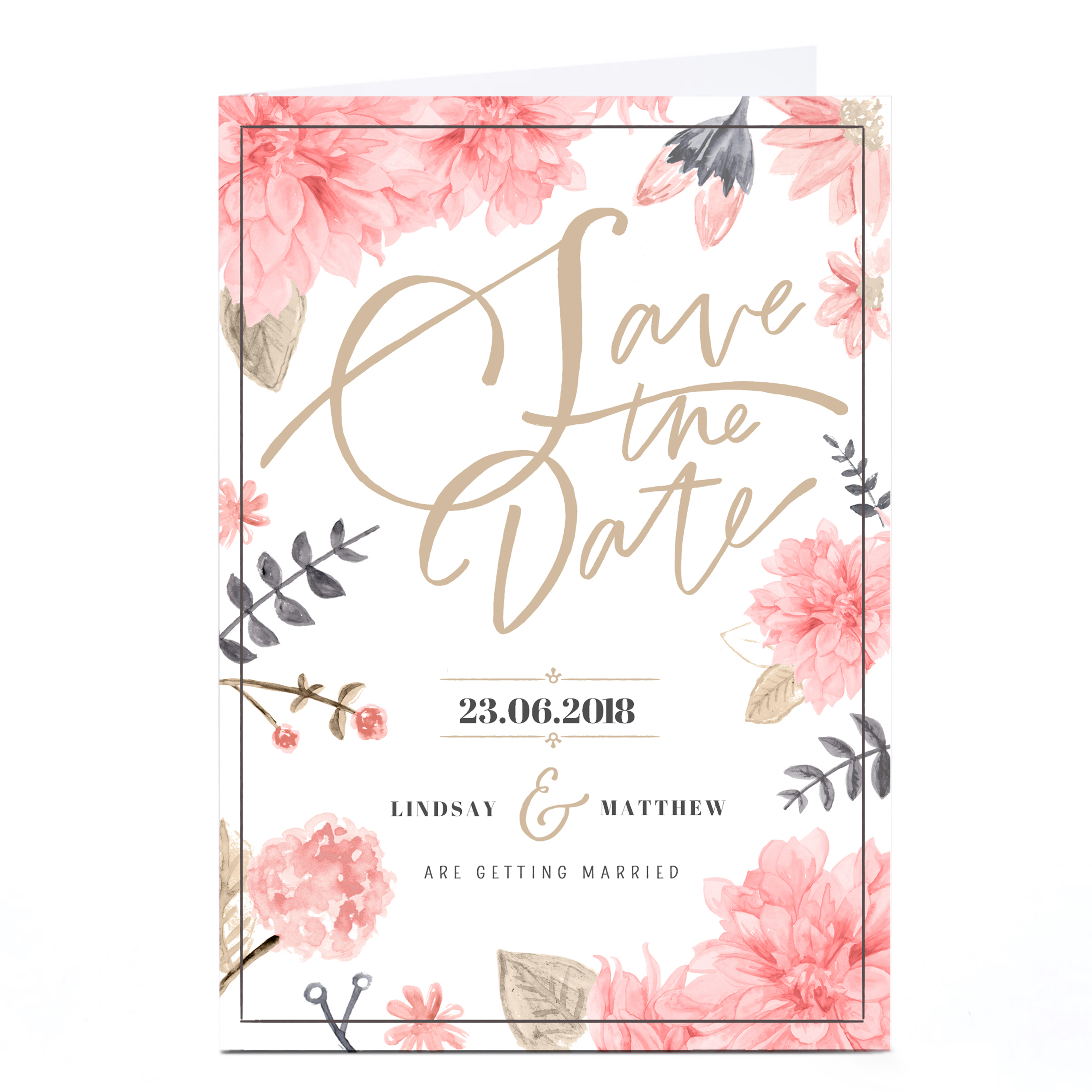 Personalised Save The Date Card - Floral Chic