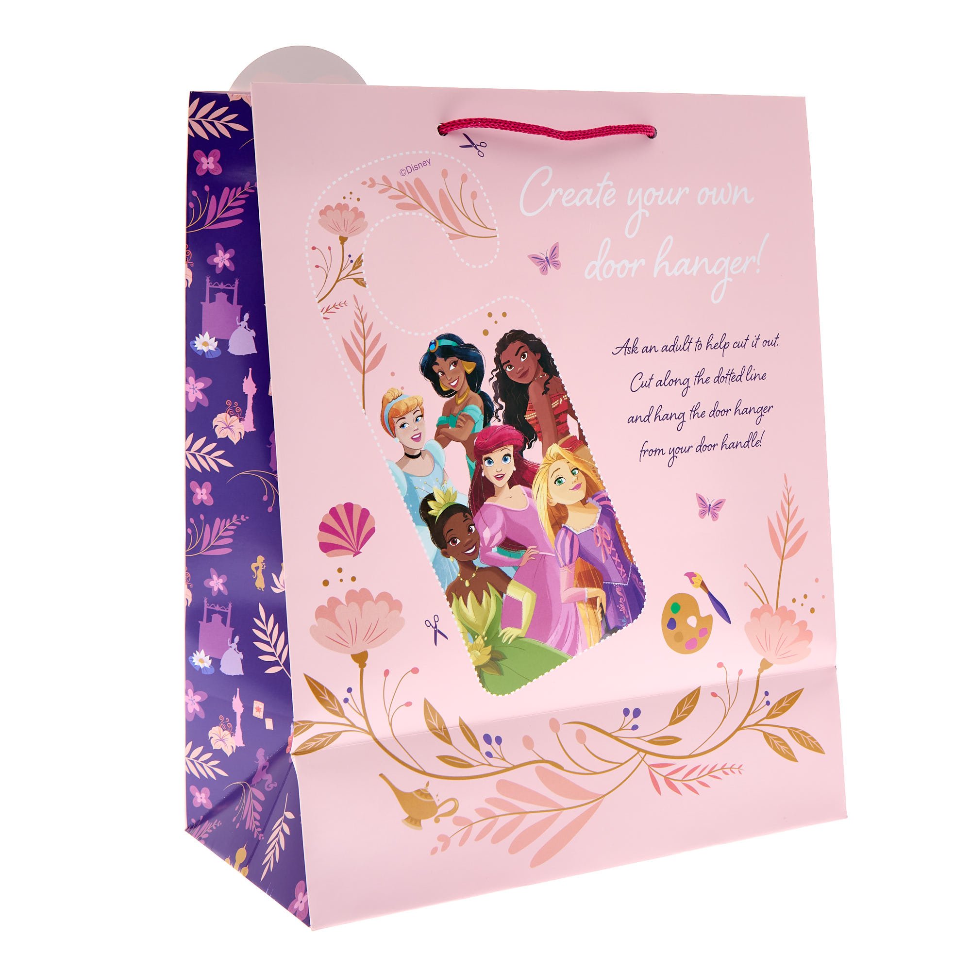 Disney Princess Large Portrait Gift Bag With Door Hanger