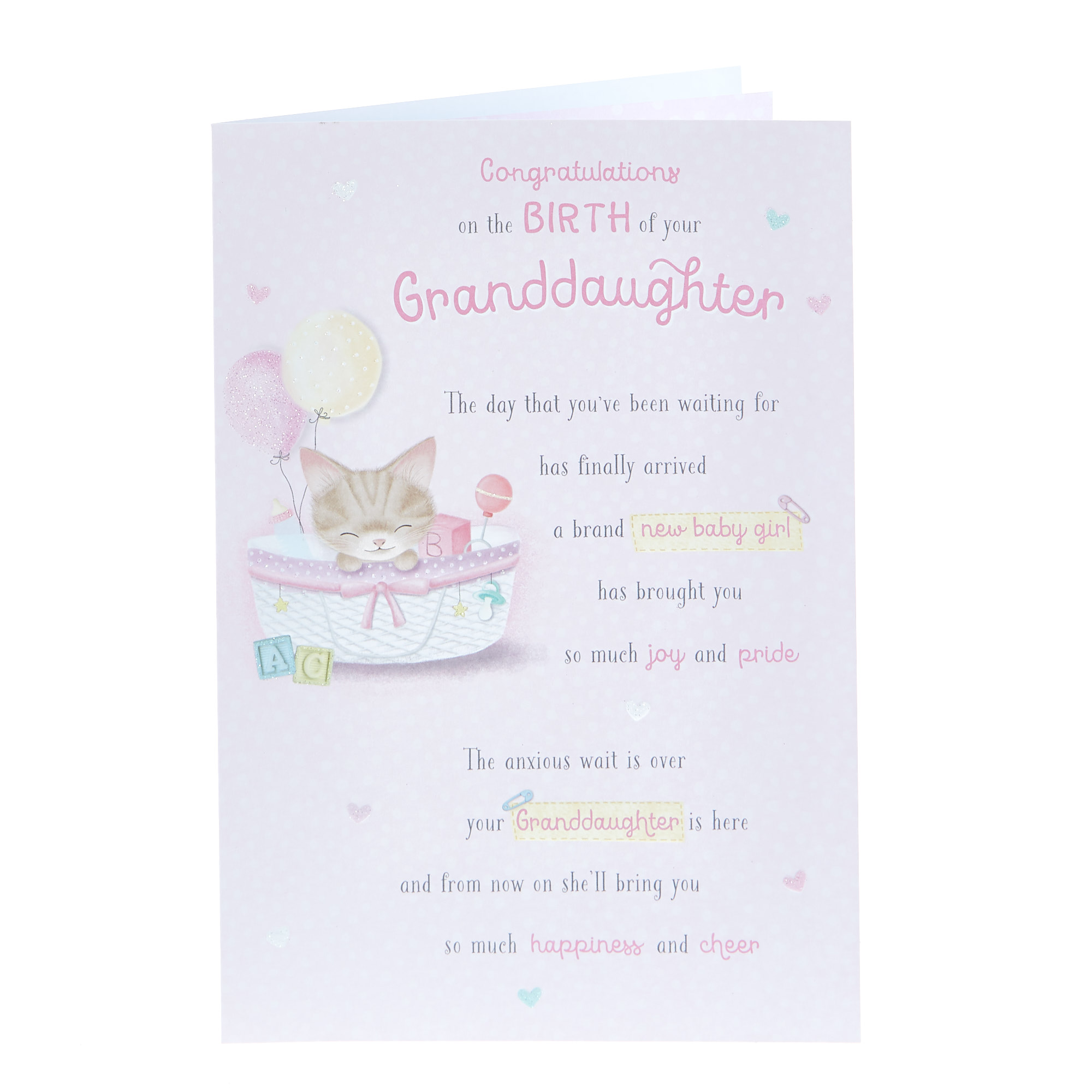 New Baby Card - Birth Of Your Granddaughter