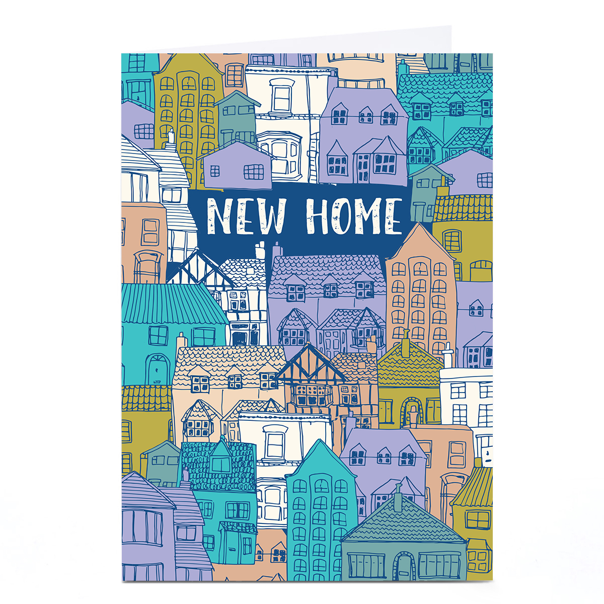 Personalised Rebecca Prinn New Home Card - Houses Pattern
