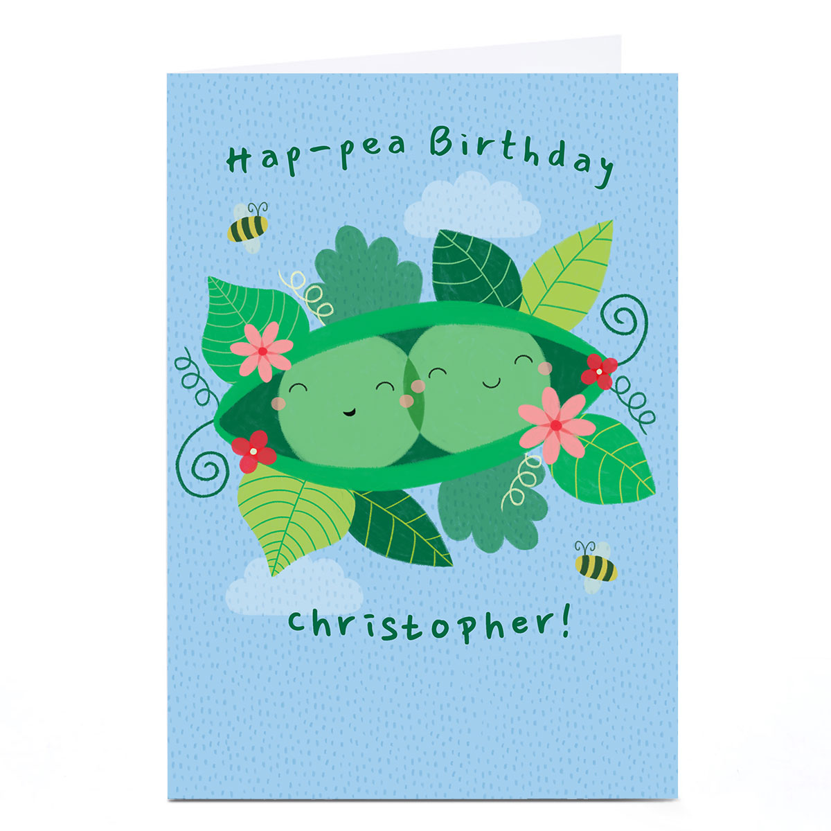 Personalised Hannah Steele Birthday Card - Hap-pea
