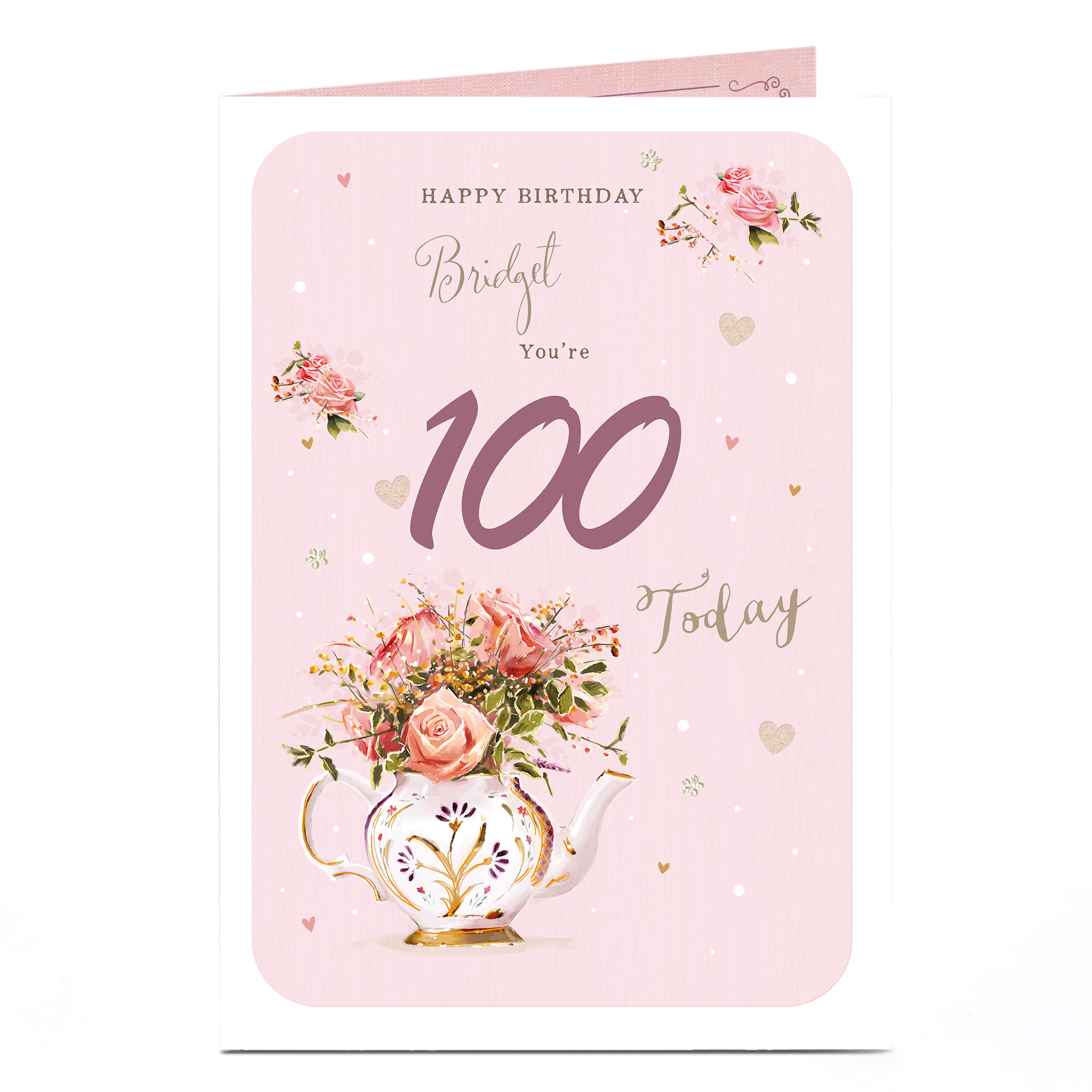Personalised Any Age Birthday Card - Floral Tea Pot
