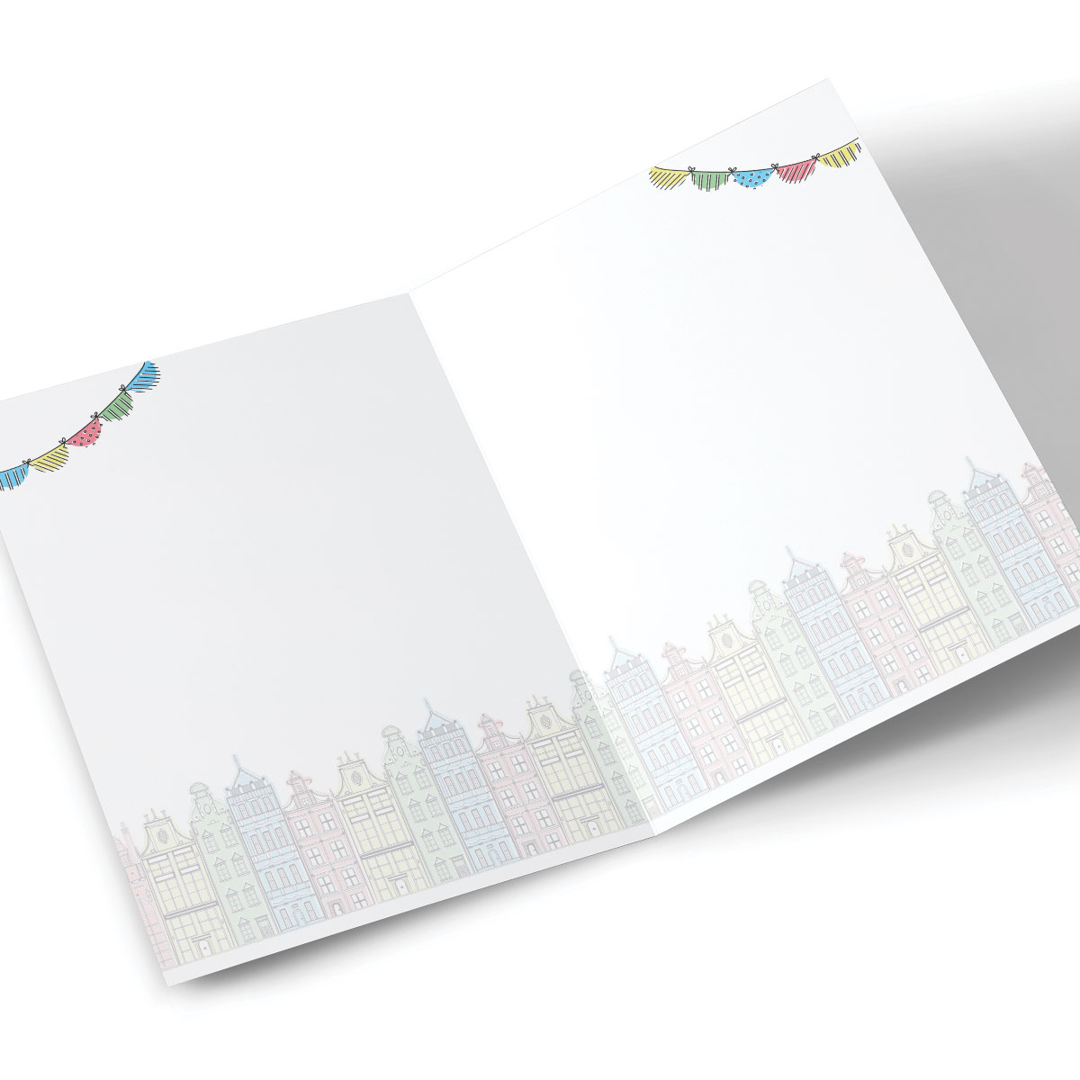 Personalised New Home Card - Colourful Town Houses