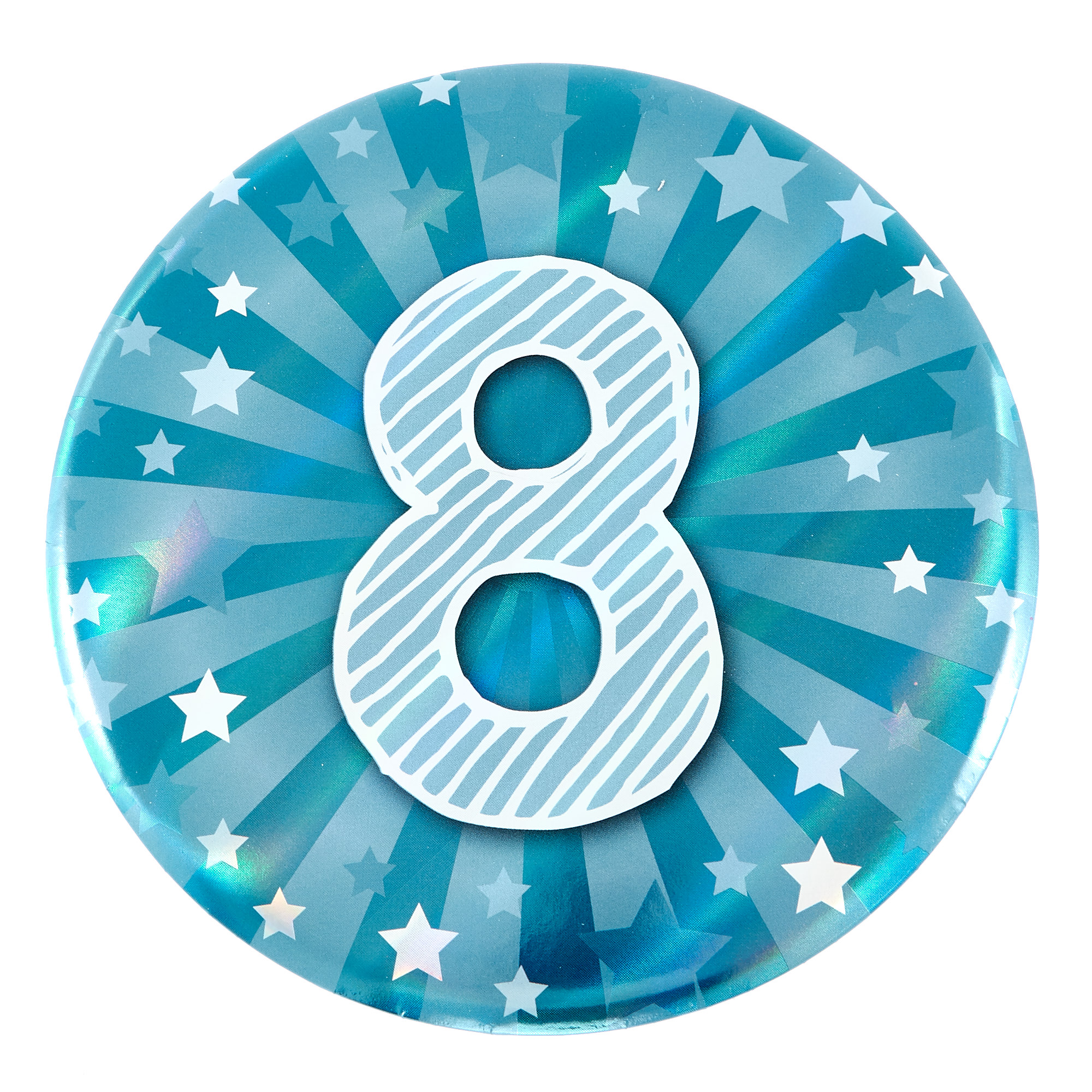 Giant 8th Birthday Badge - Blue