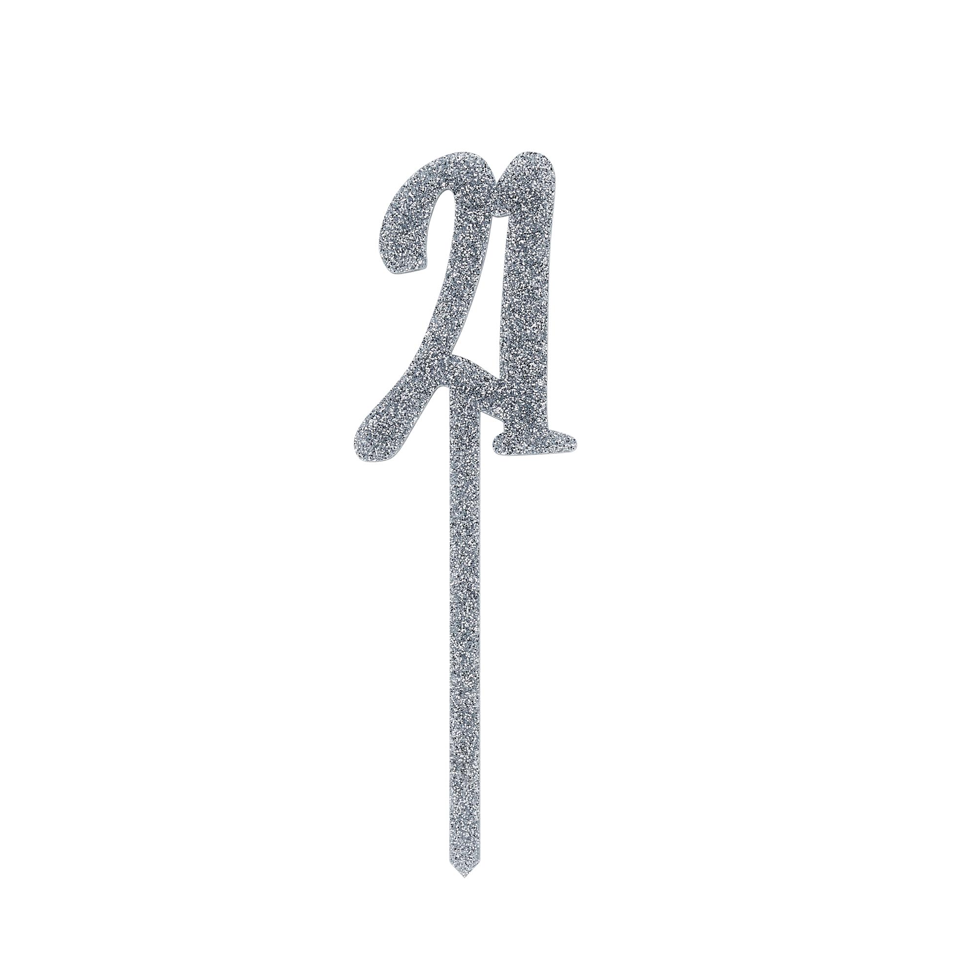 Metallic 21 Glitter Acrylic Cake Topper (3 Colour Options)