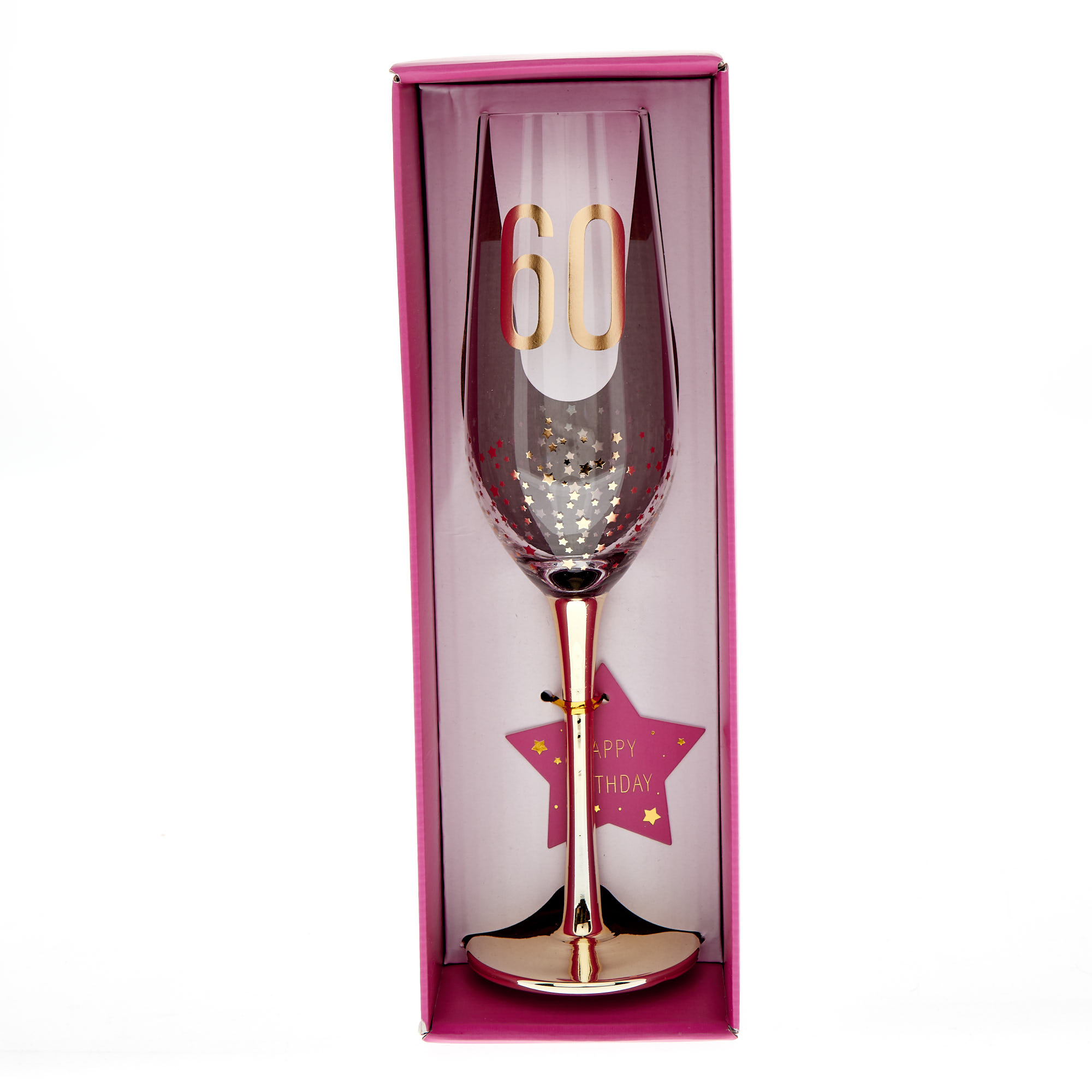 60th Birthday Gold Stars Champagne Flute