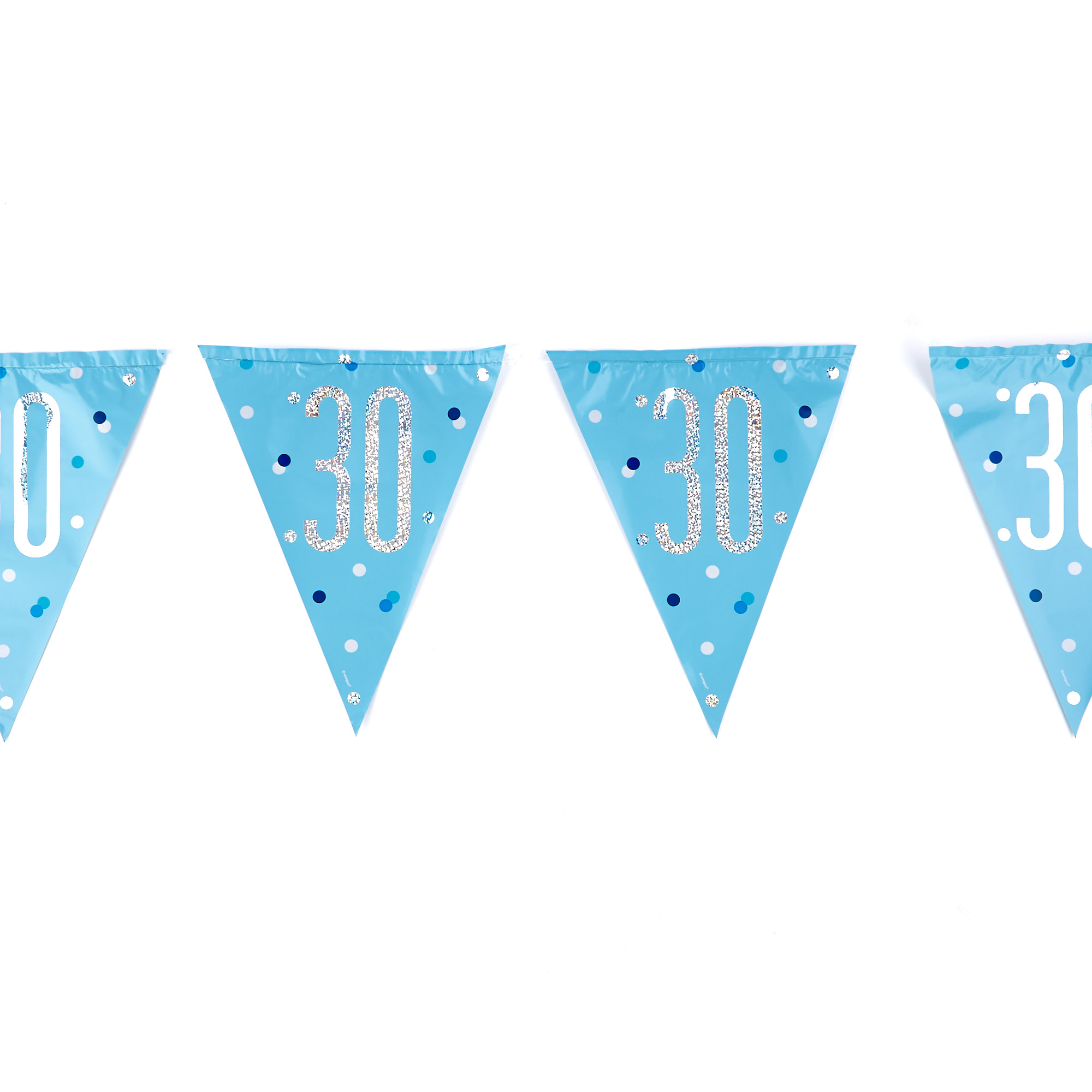 Blue 30th Birthday Party Tableware & Decorations Bundle - 16 Guests