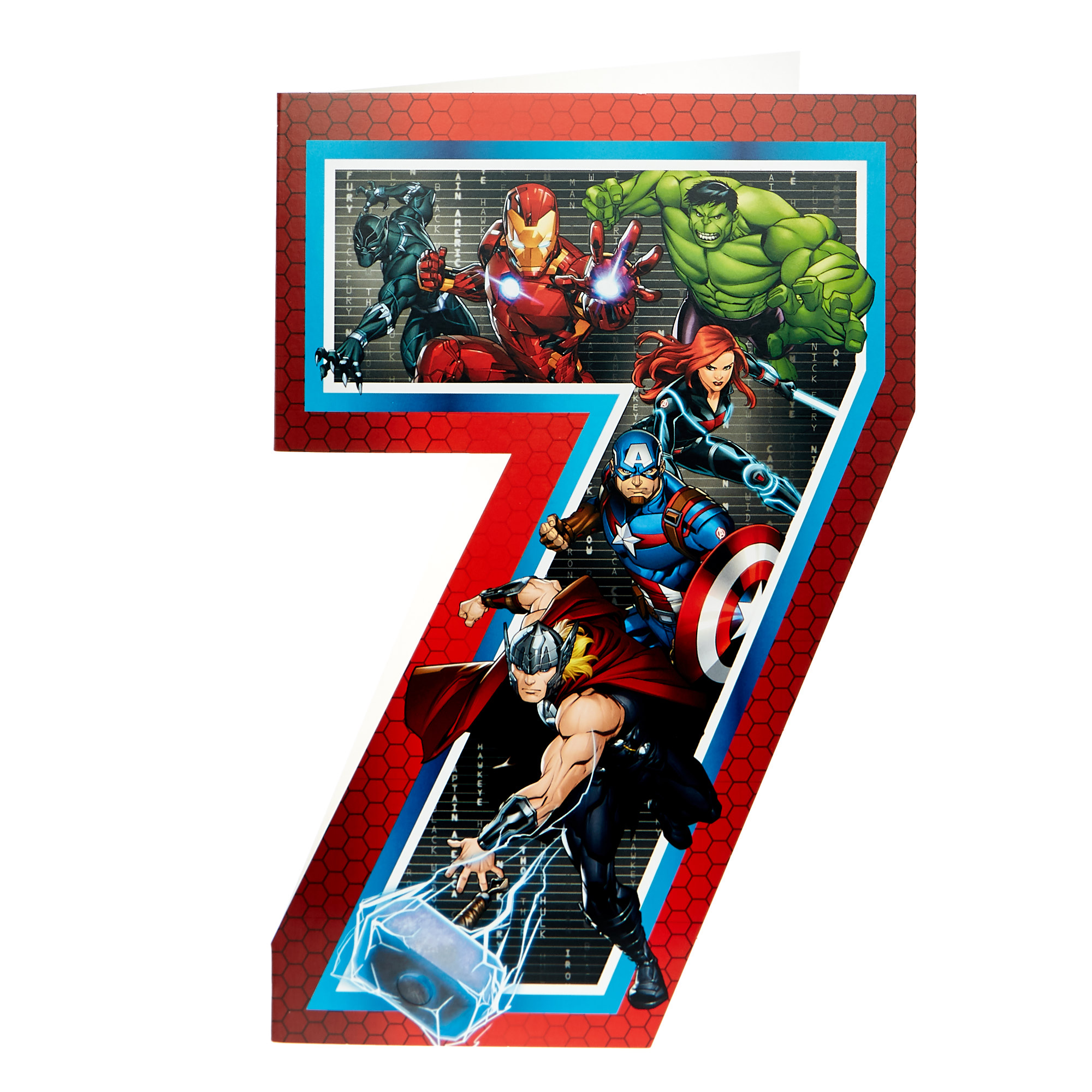 Marvel Avengers 7th Birthday Card
