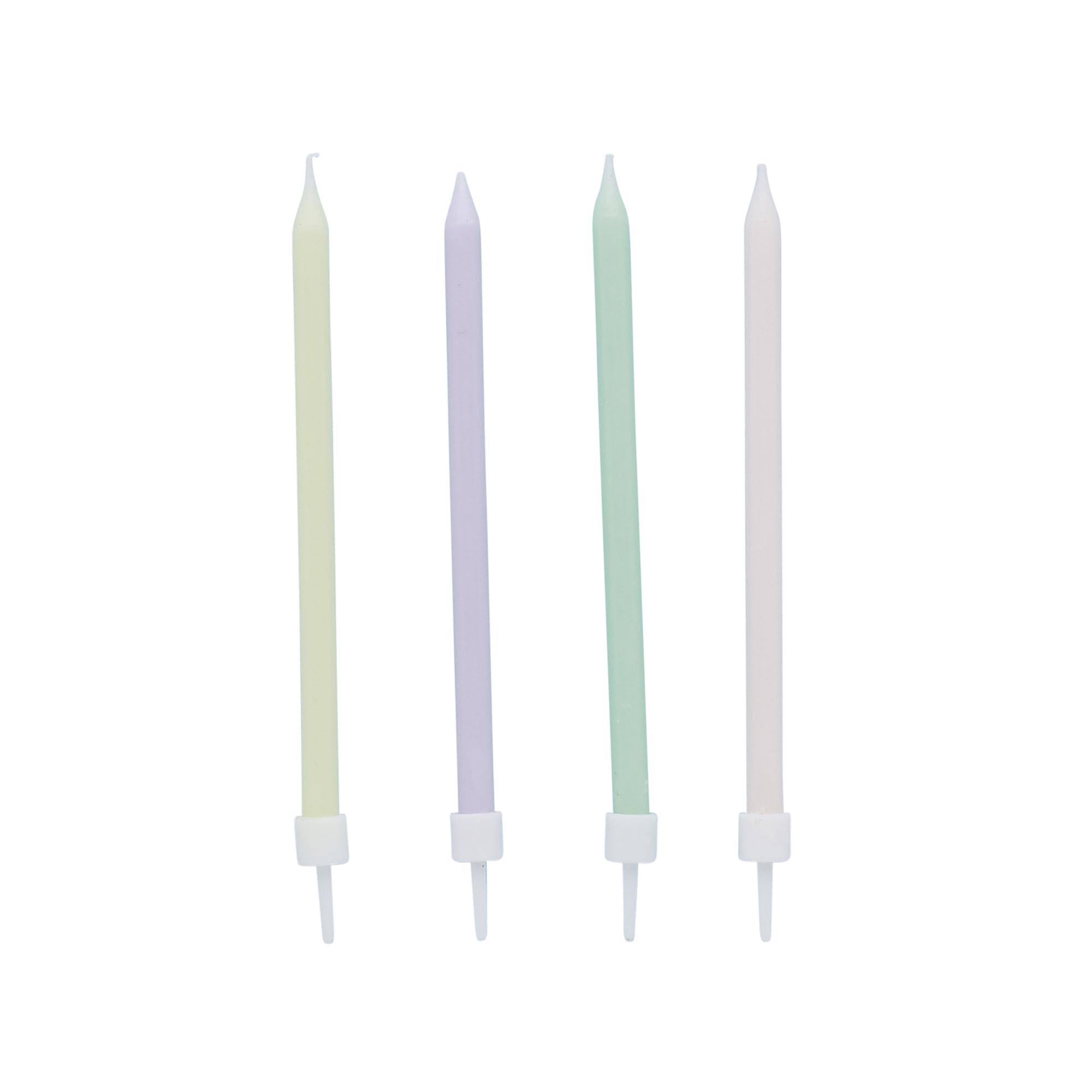 Pastel Skinny Cake Candles - Pack of 12