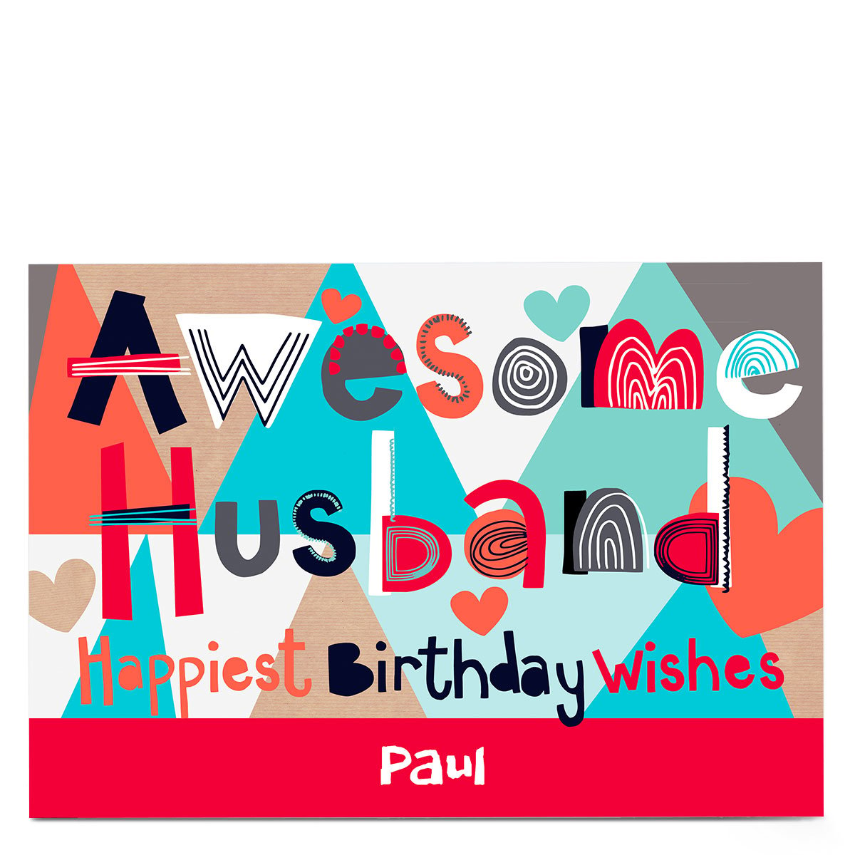 Personalised Bev Hopwood Birthday Card - Awesome Husband 
