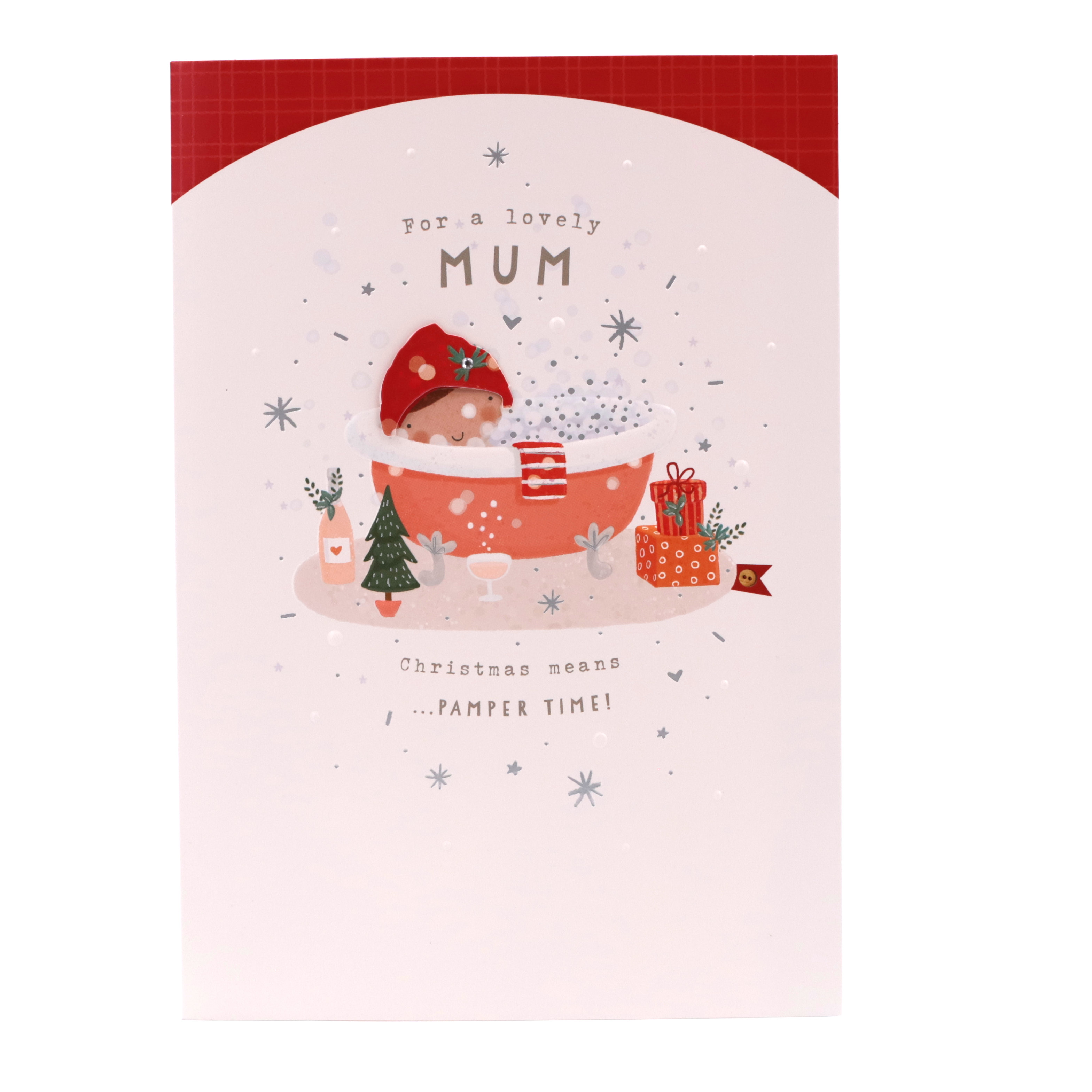 Christmas Card - Lovely Mum, Cute Pamper Time