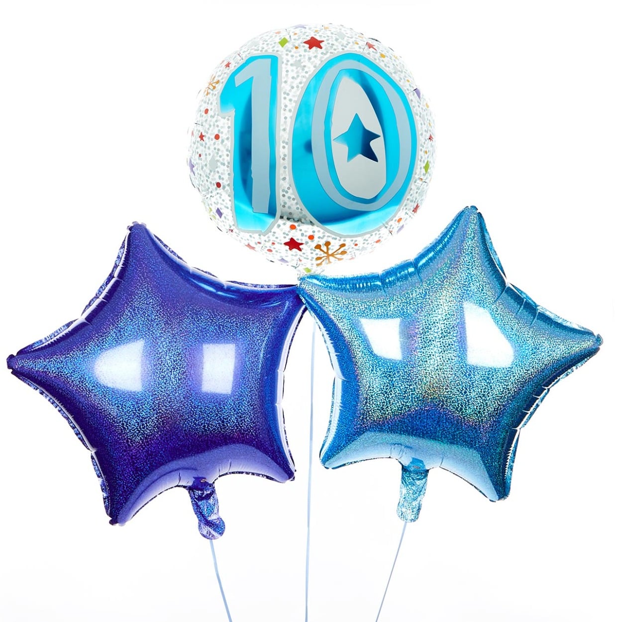 Starry 10th Birthday Balloon Bouquet - DELIVERED INFLATED!