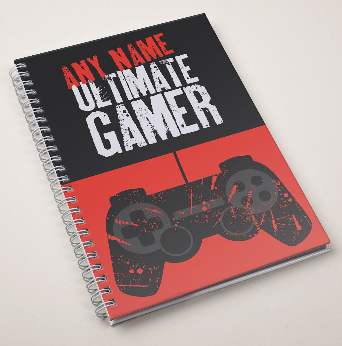 Personalised Ultimate Gamer Red Notebook