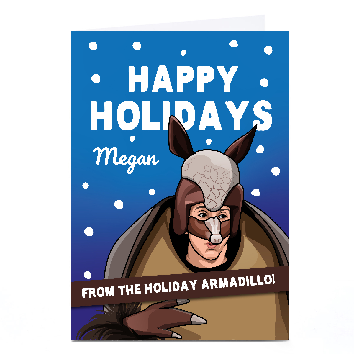 Personalised All Things Banter Christmas Card - Holiday Armadillo 