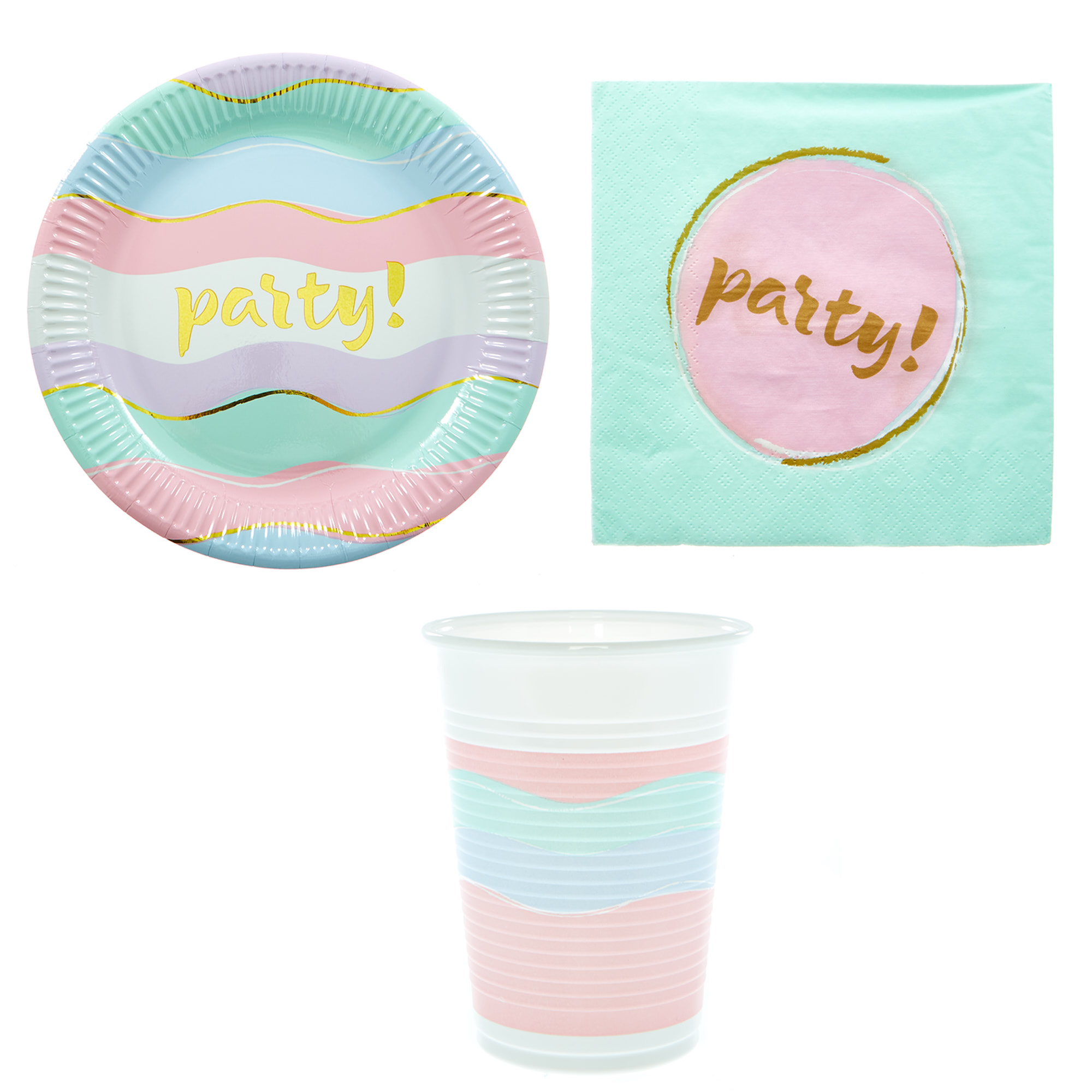 Pastel Party Tableware Bundle - 8 Guests