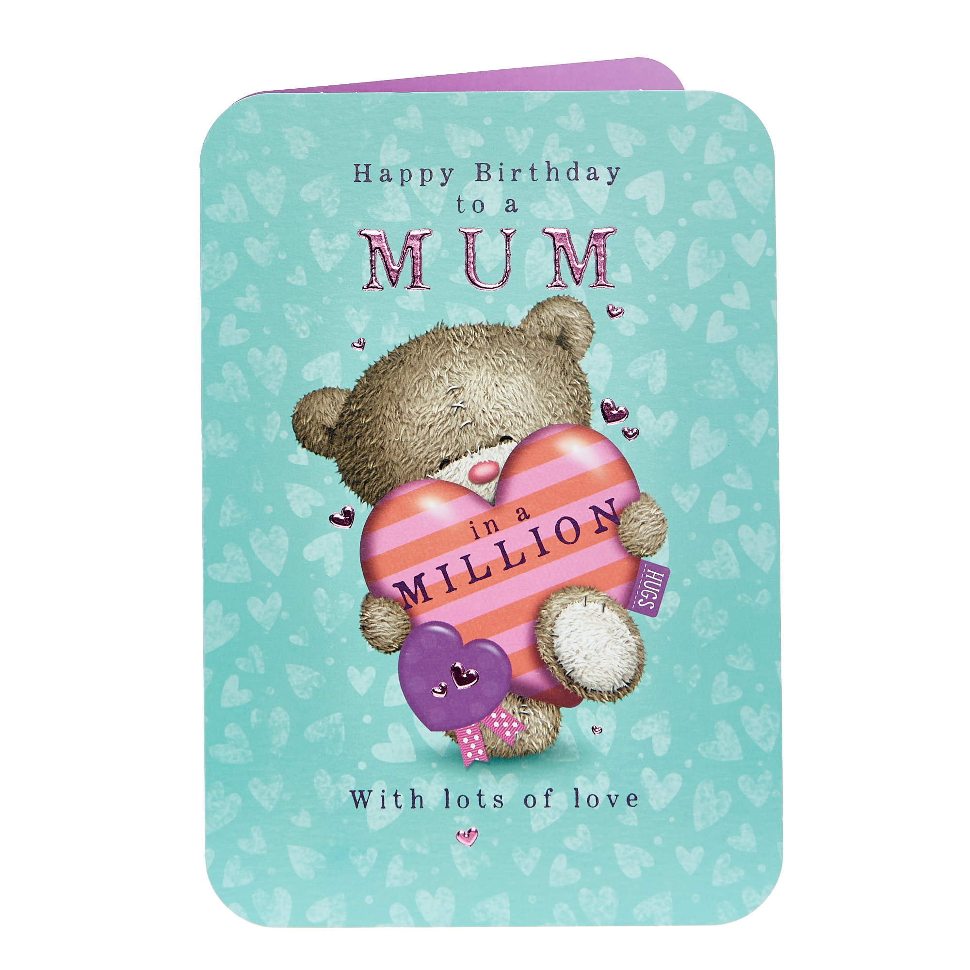 Hugs Bear Birthday Card - Mum Lots Of Love