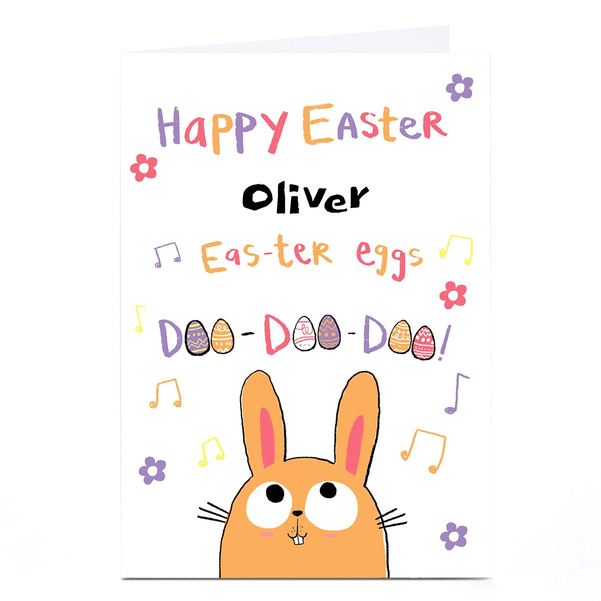 Personalised Hew Ma Easter Card - Eas-ter Eggs