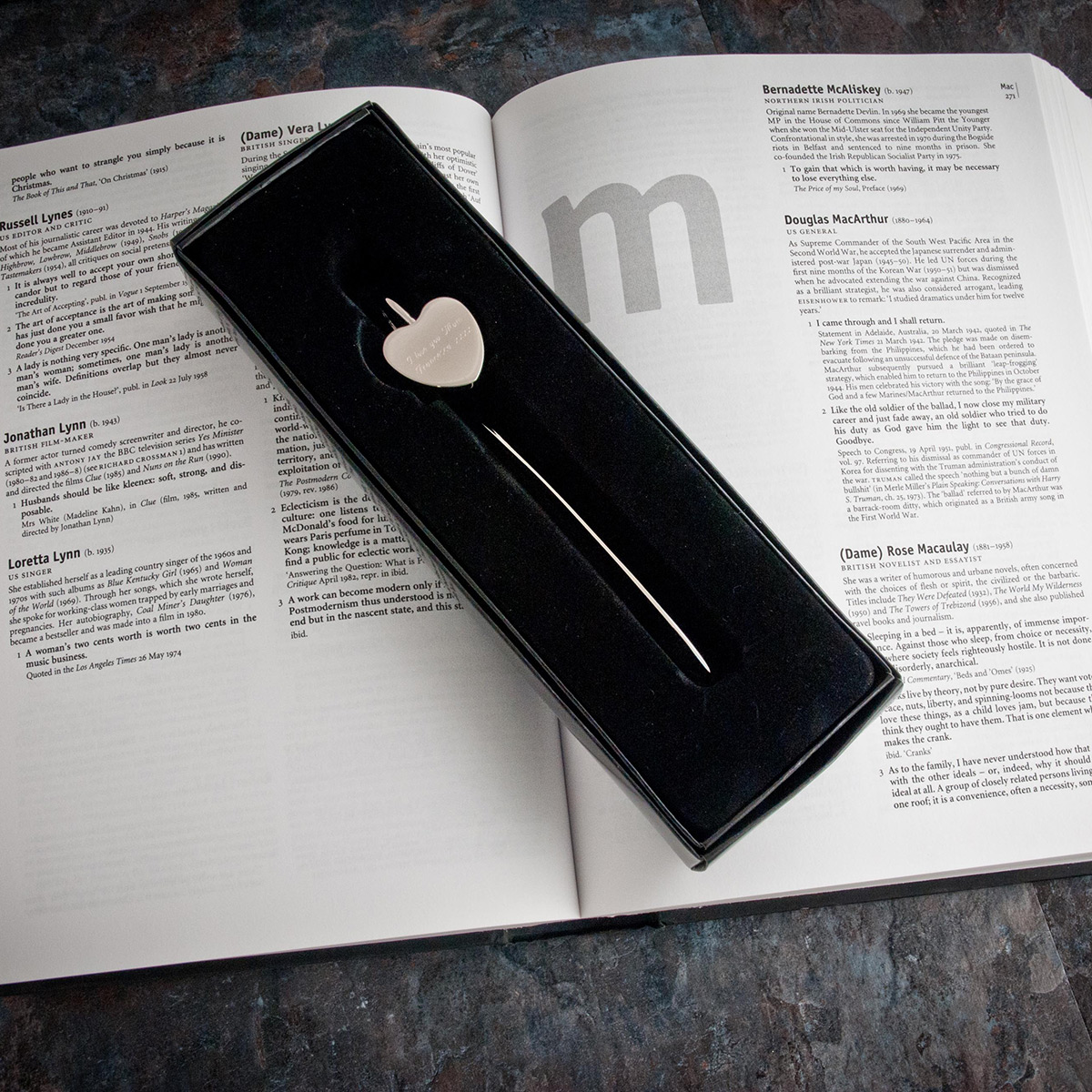 Personalised Engraved Silver Heart-Shaped Bookmark