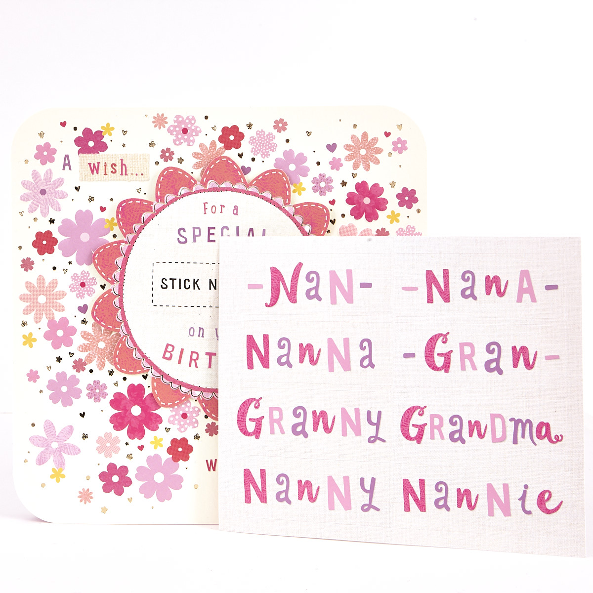 Exquisite Collection Birthday Card - Nan & Grandma Stickers 