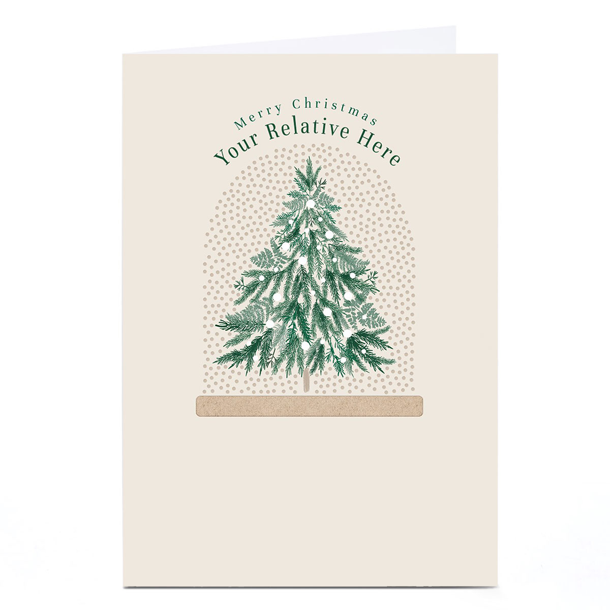 Personalised Christmas Card - Minimalist Christmas Tree Globe, Any Name