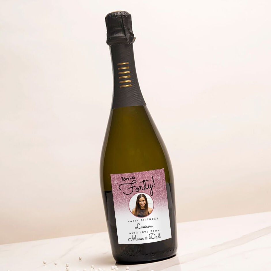 Personalised Photo Birthday Prosecco - 40th
