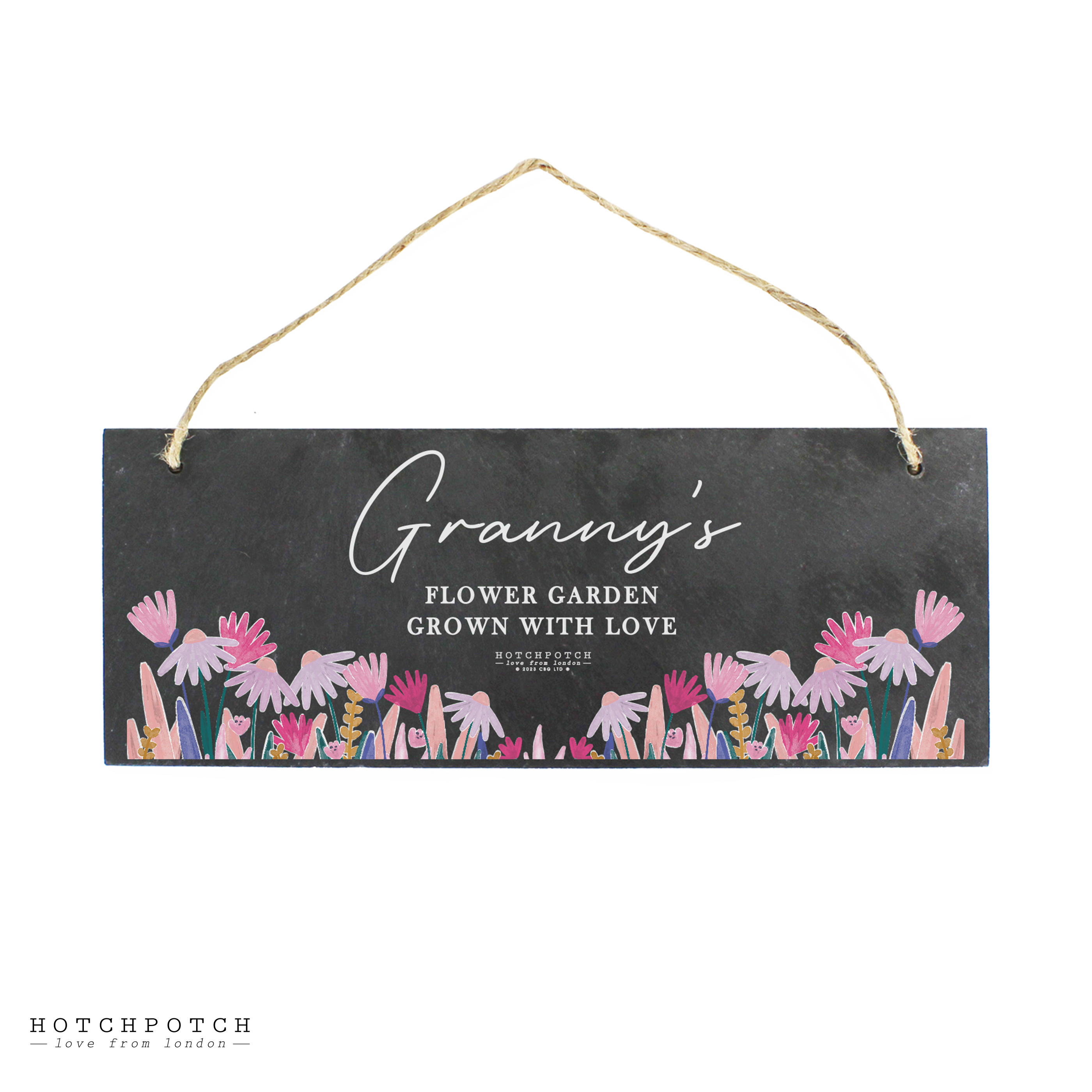 Personalised Wild Flower Slate Garden Sign