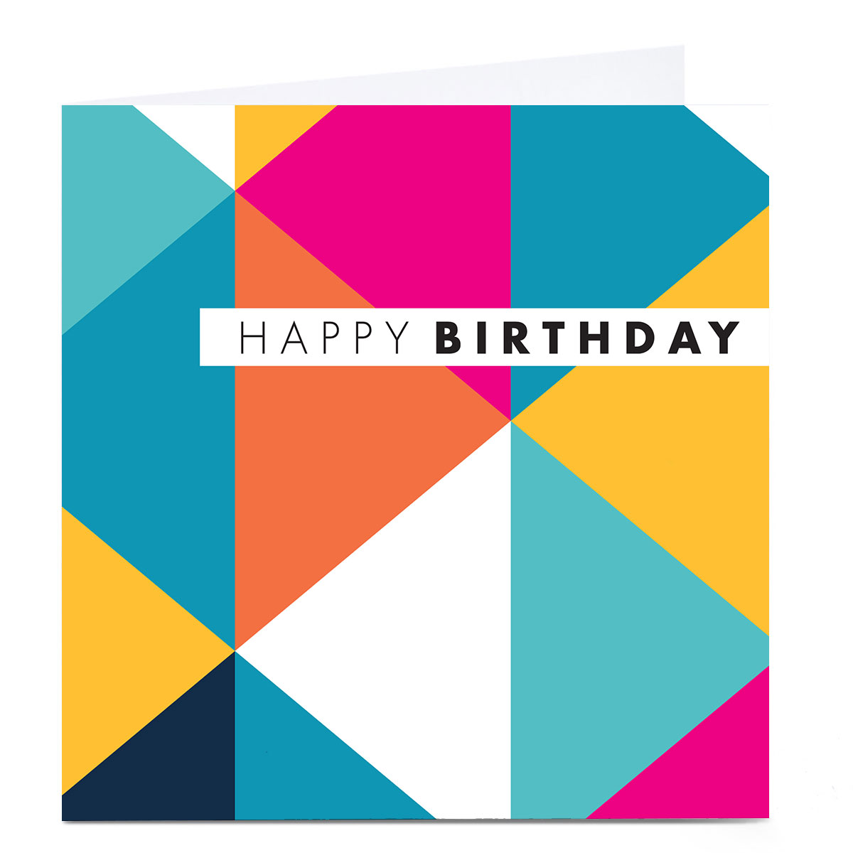 Personalised Hello Munki Birthday Card - Colourful Triangles