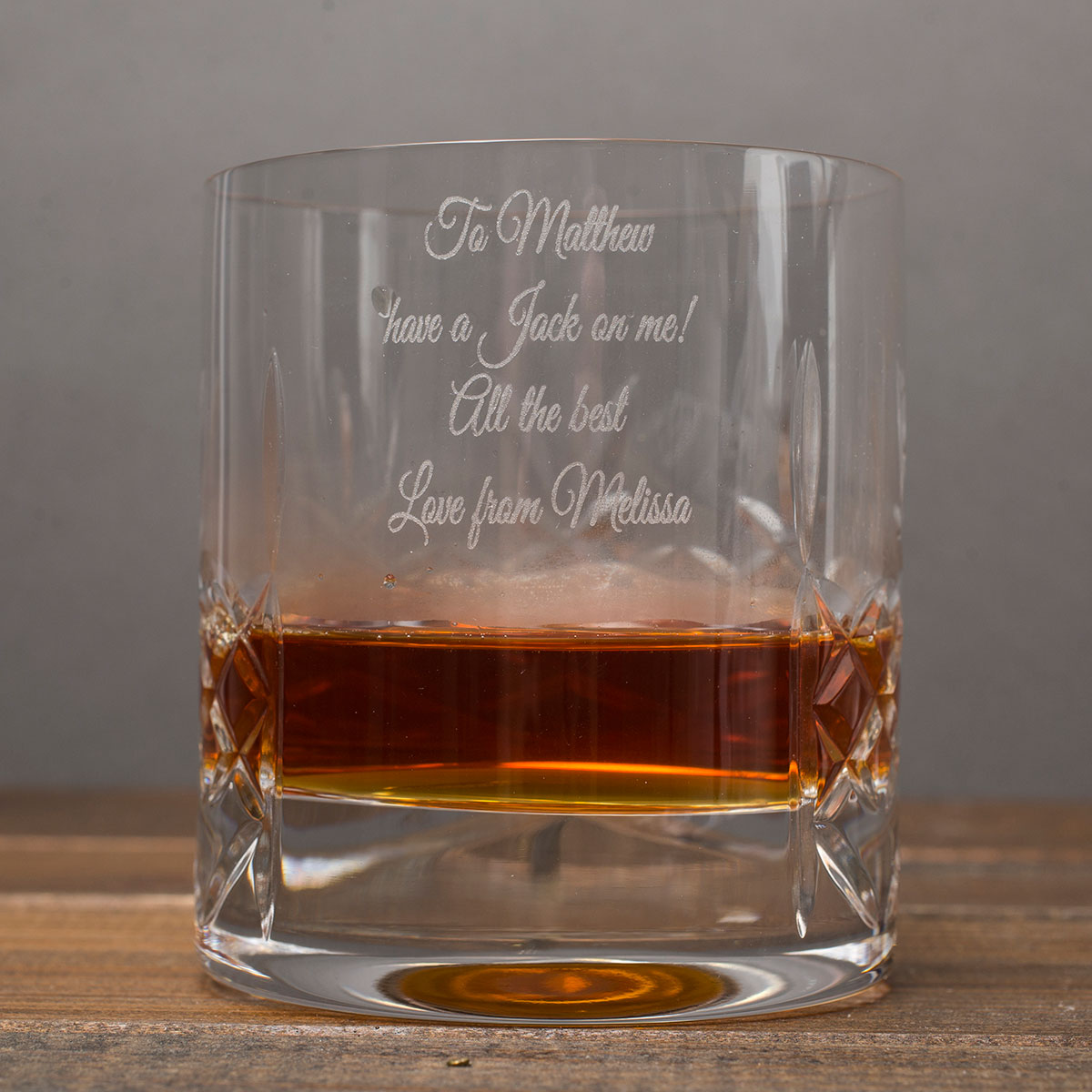 Engraved Crystal Whisky Tumbler & Jack Daniels Gift Set