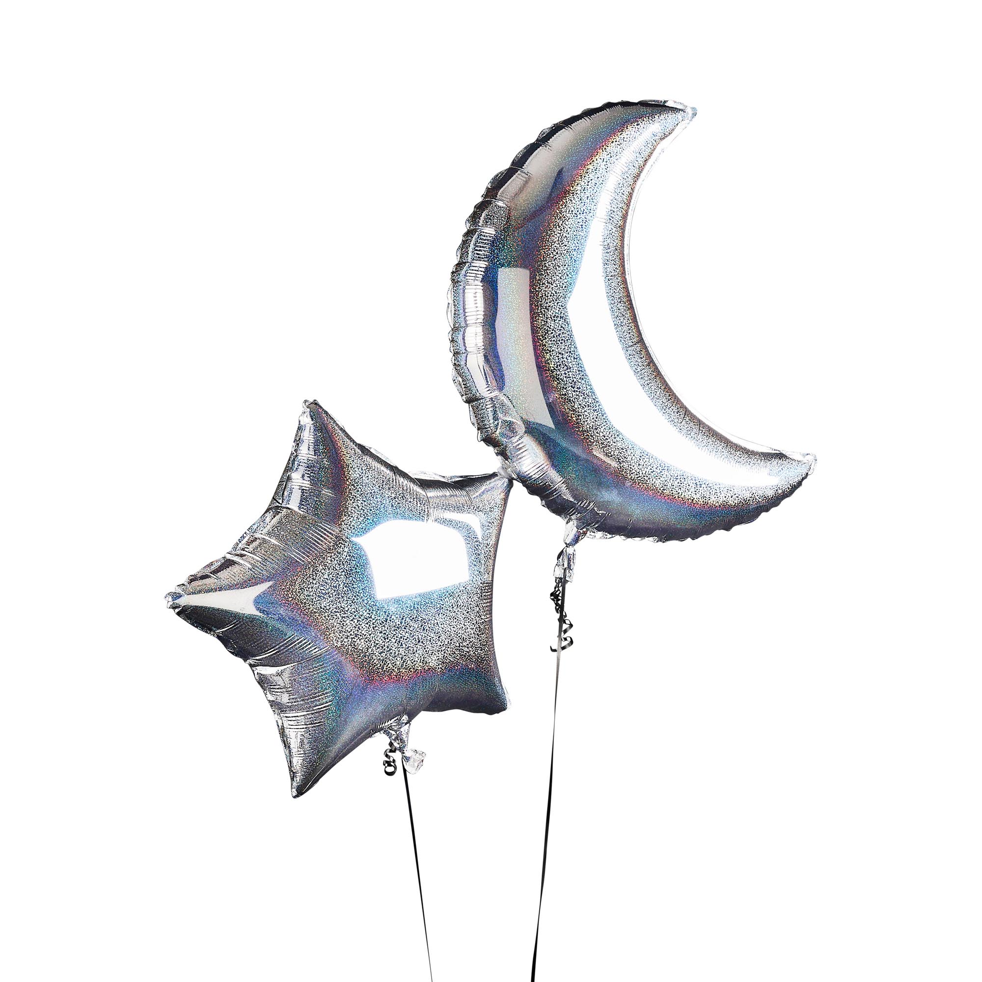 Moon 28-Inch & Star 24-Inch Foil Balloons - Pack of 2