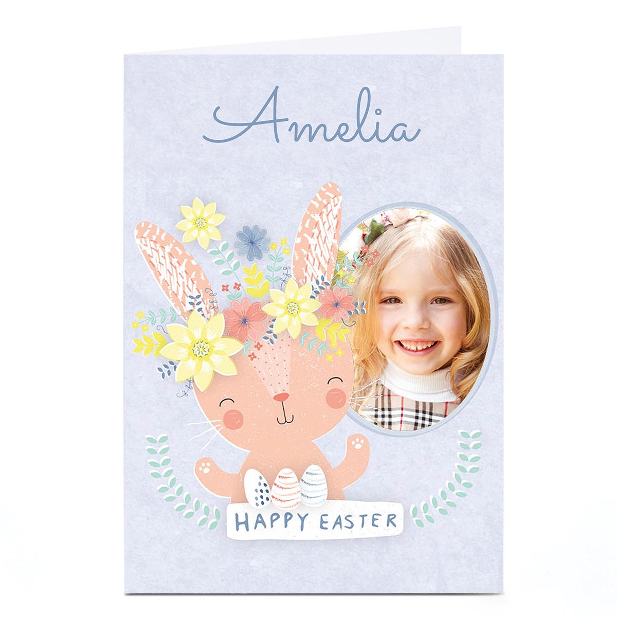 Photo Juniper & Rose Easter Card - Pink Bunny