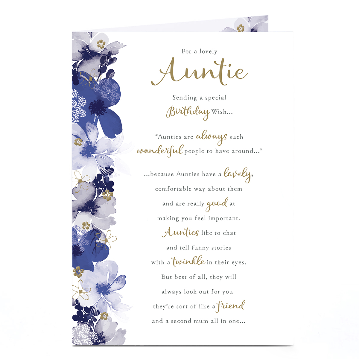 Birthday Card - Always Wonderful, Auntie