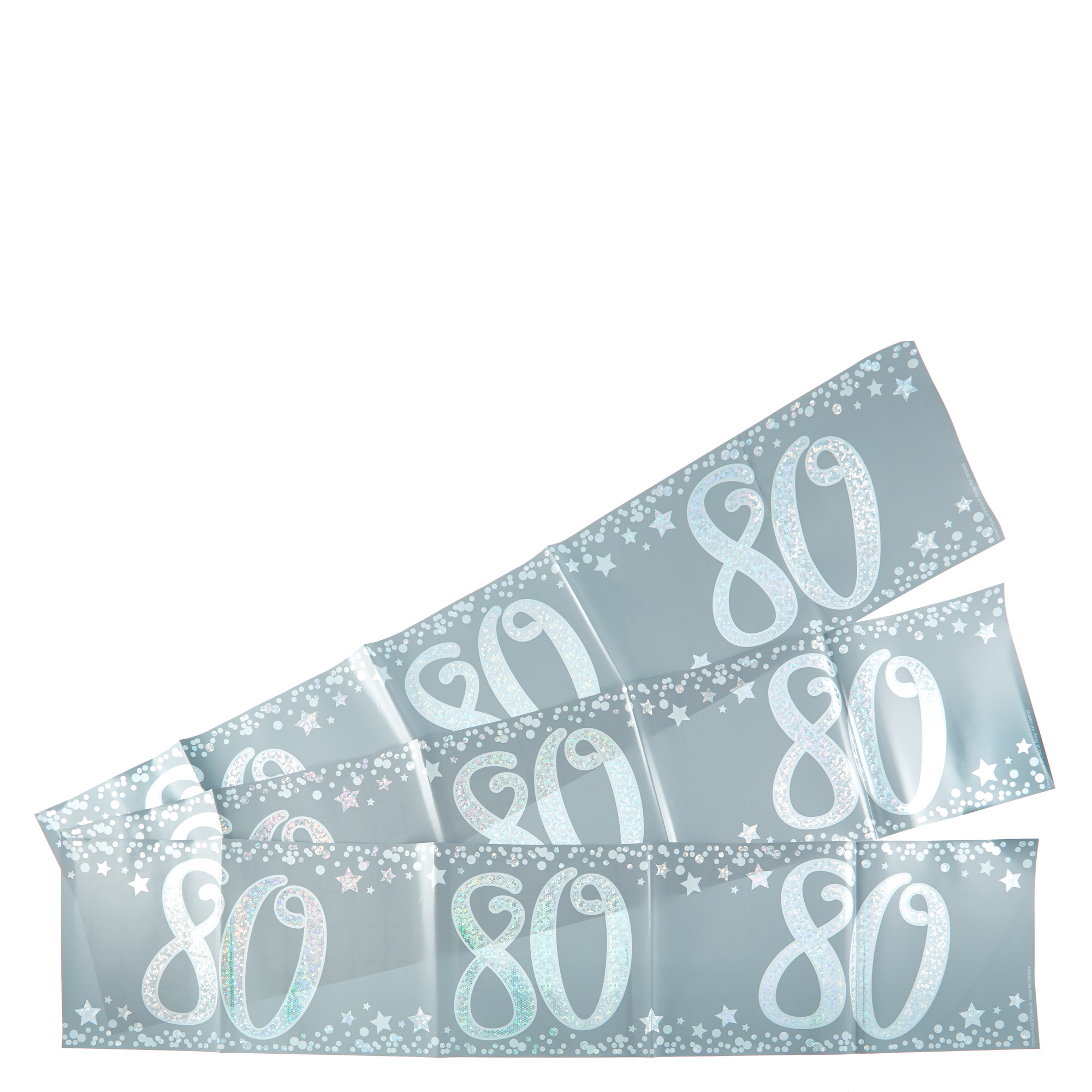 Holographic 80th Birthday Party Banners - Pack Of 3 