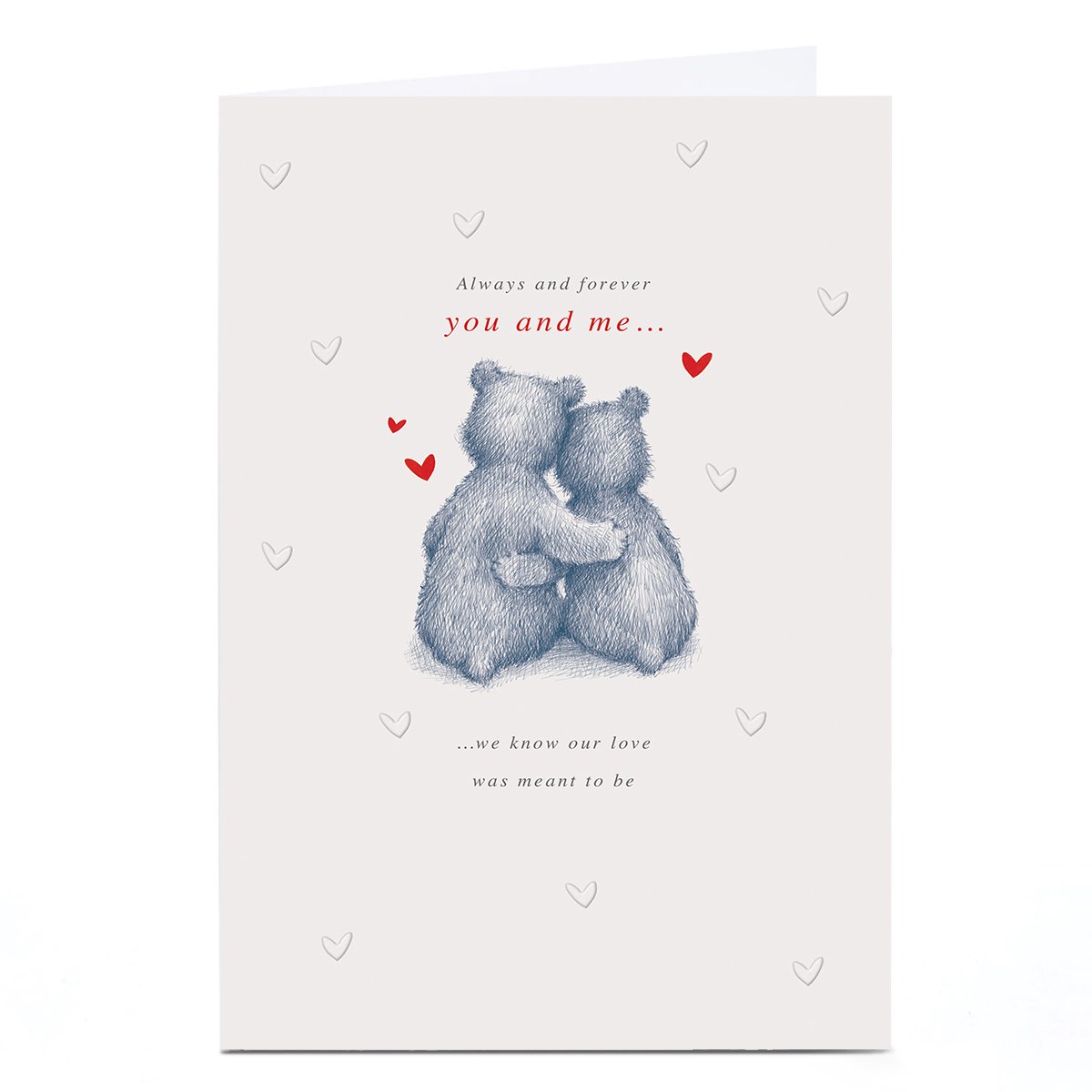 Personalised Hugs Valentine's Day Card - Always and Forever You and Me