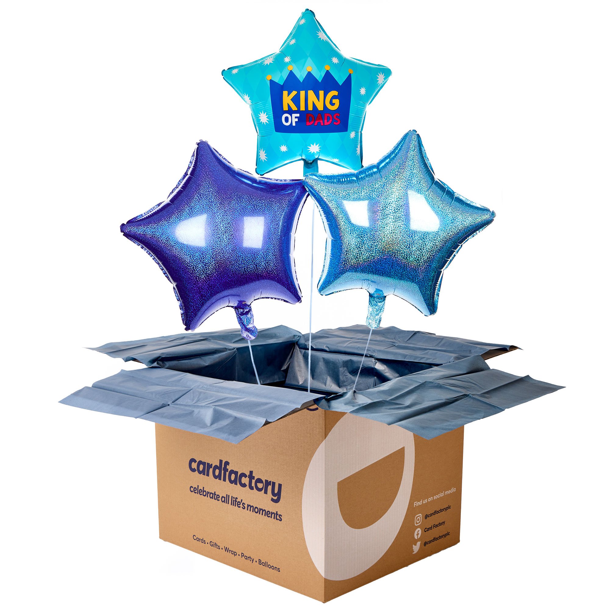 King of Dads Star Balloon Bouquet - Delivered Inflated!
