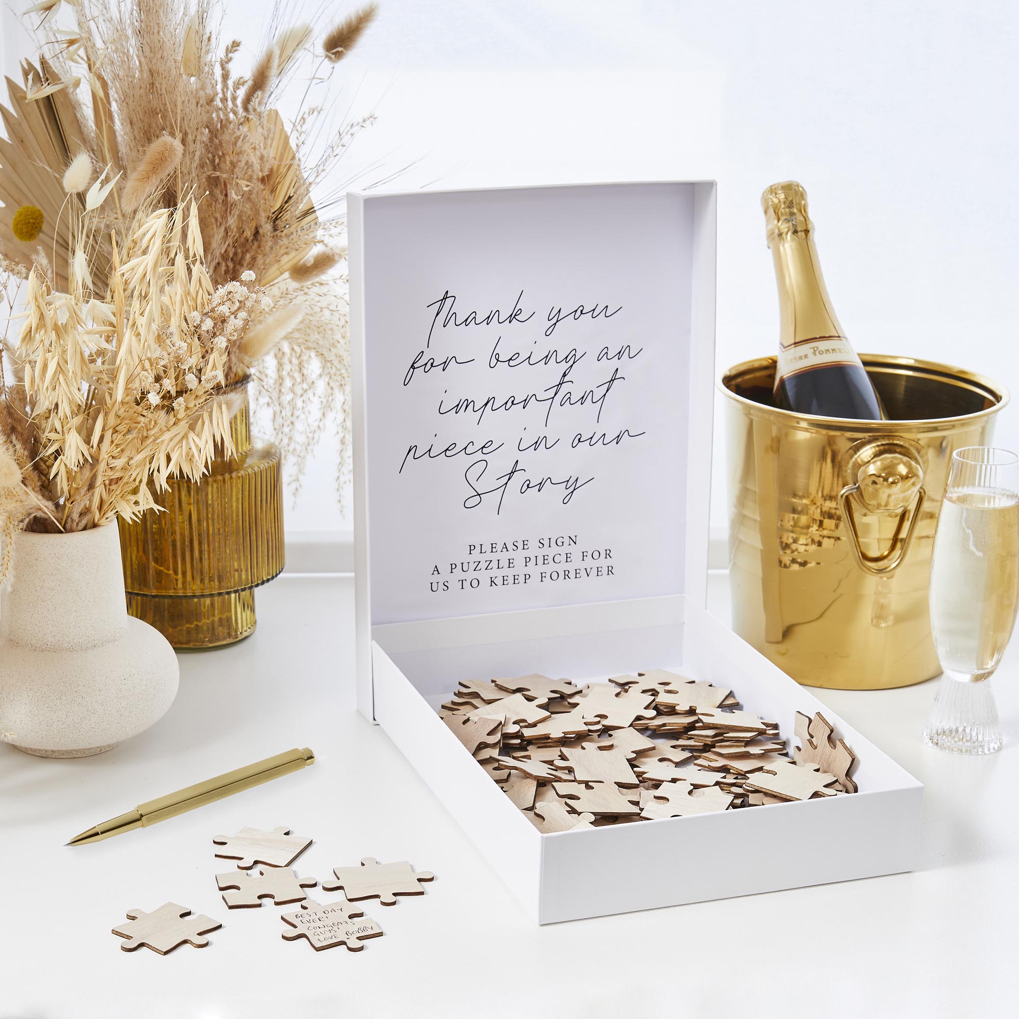 Wooden Jigsaw Guestbook & Display box 