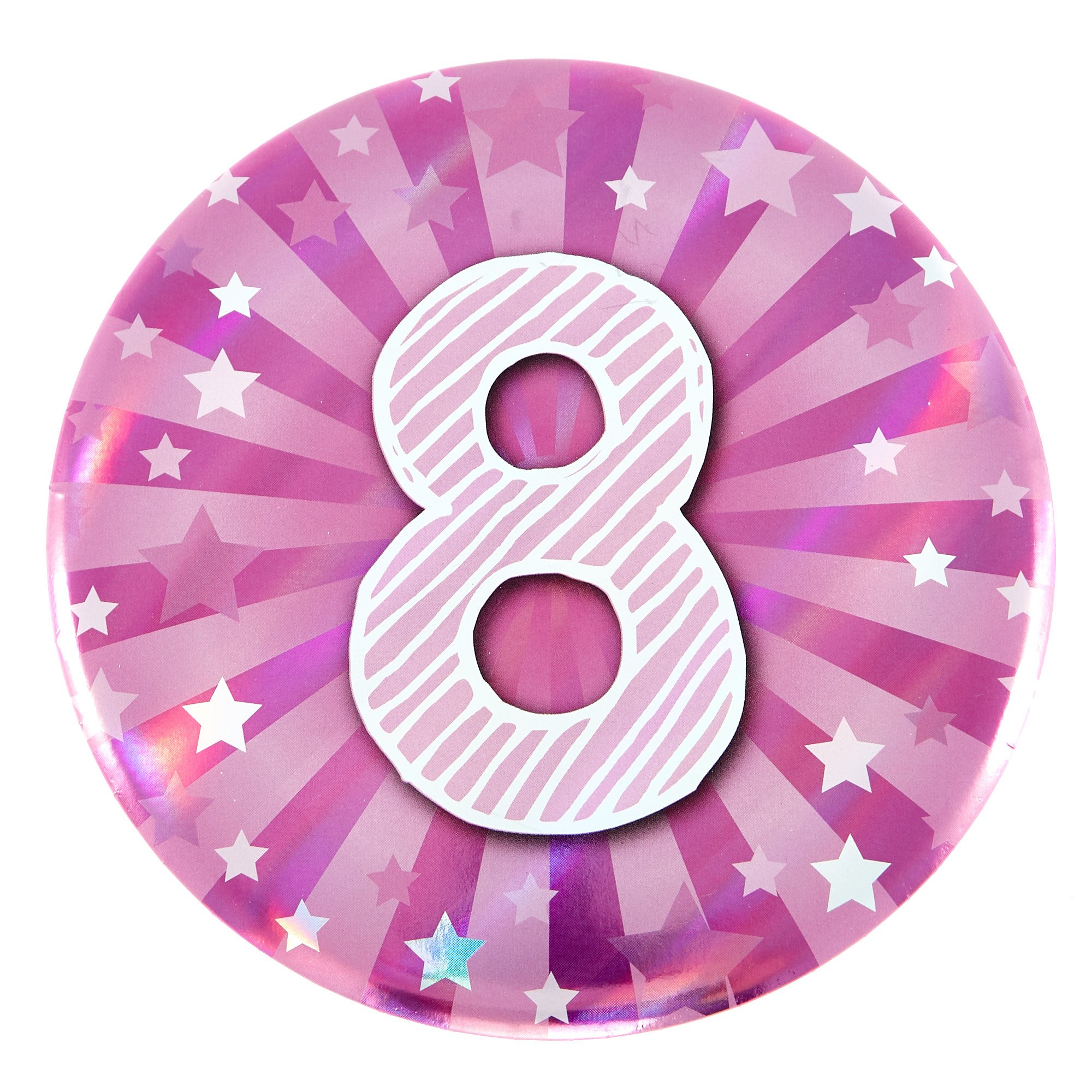 Giant 8th Birthday Badge - Pink
