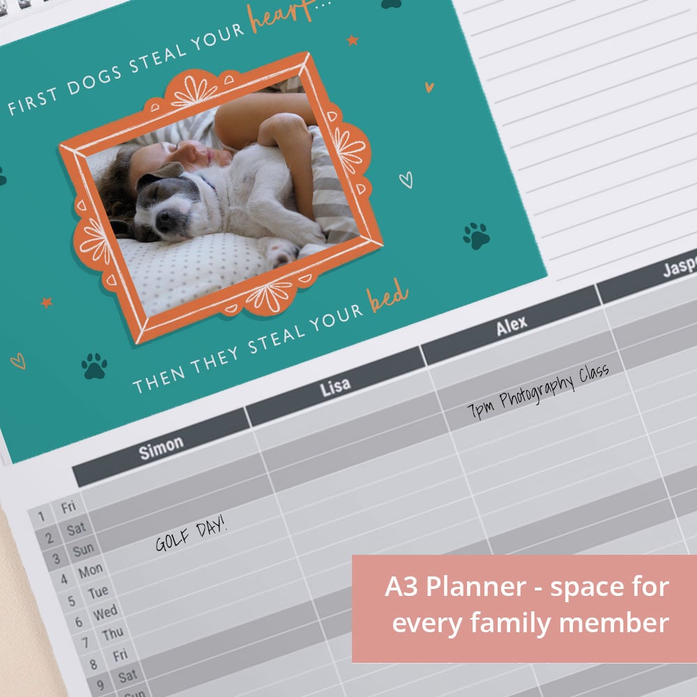 Photo Upload Dogs Planner Calendar