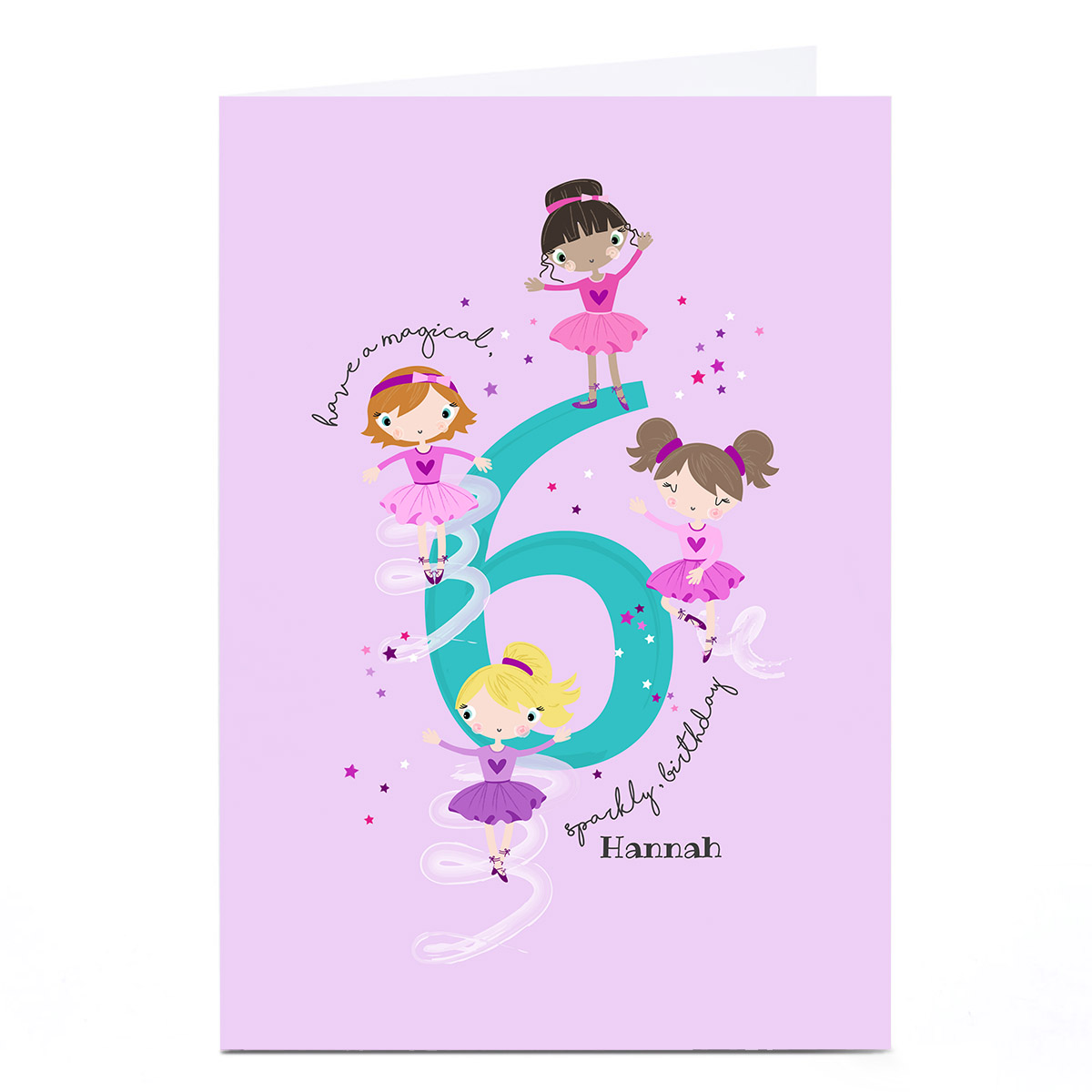 Personalised Rachel Griffin Birthday Card - 6, Sparkly Birthday