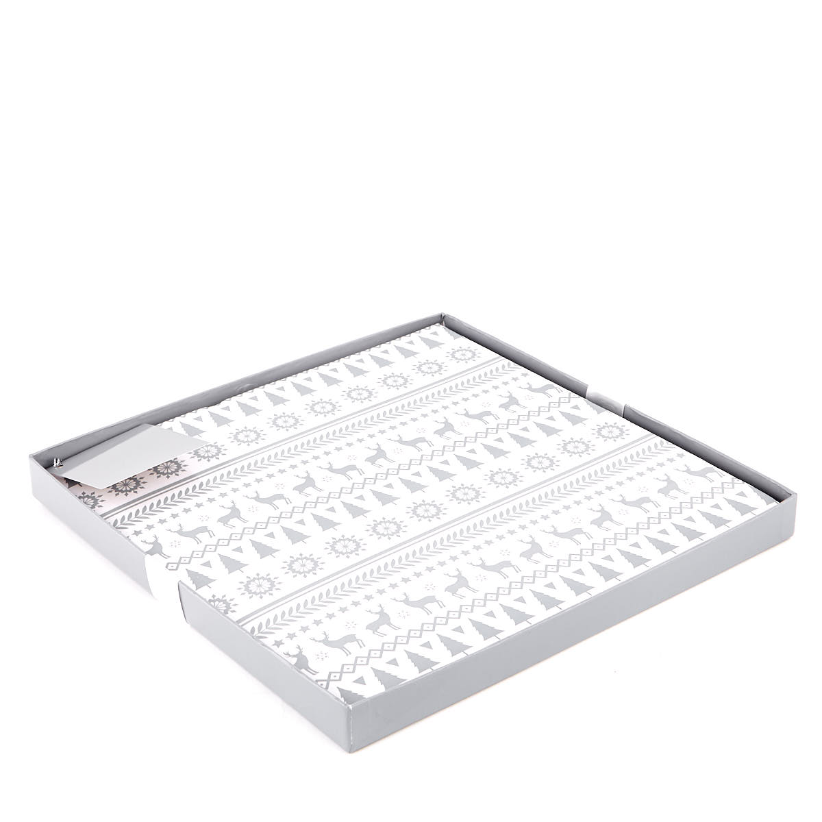 Grey and White Flat-Pack Jumbo Christmas Gift Box